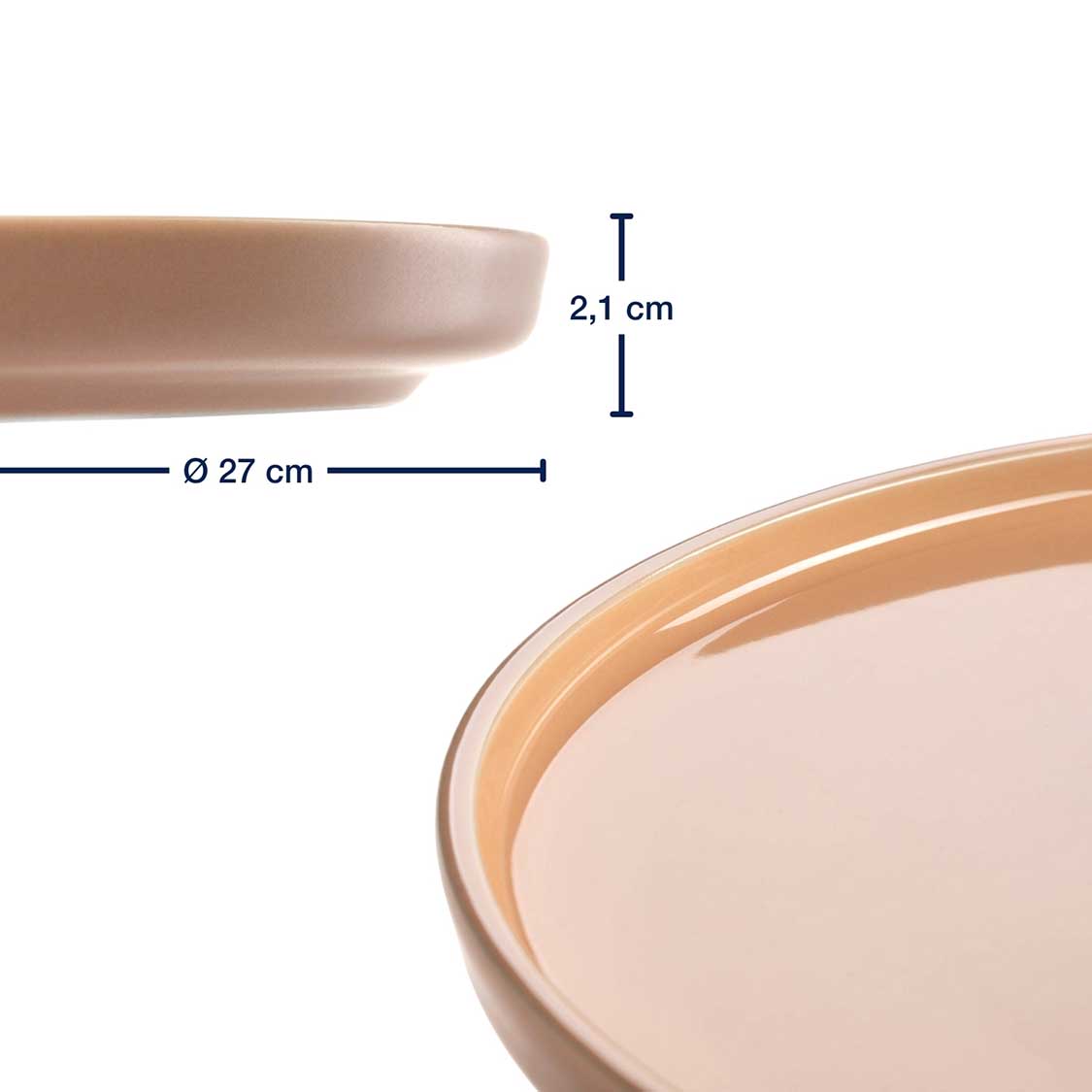 Keramikteller ROMA 27 cm apricot 6er-Set