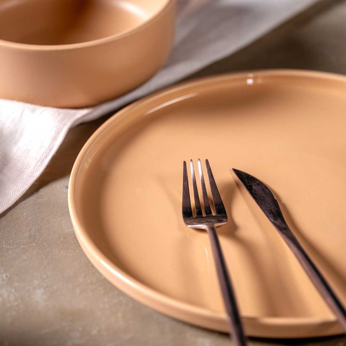 Keramikteller ROMA 27 cm apricot 6er-Set