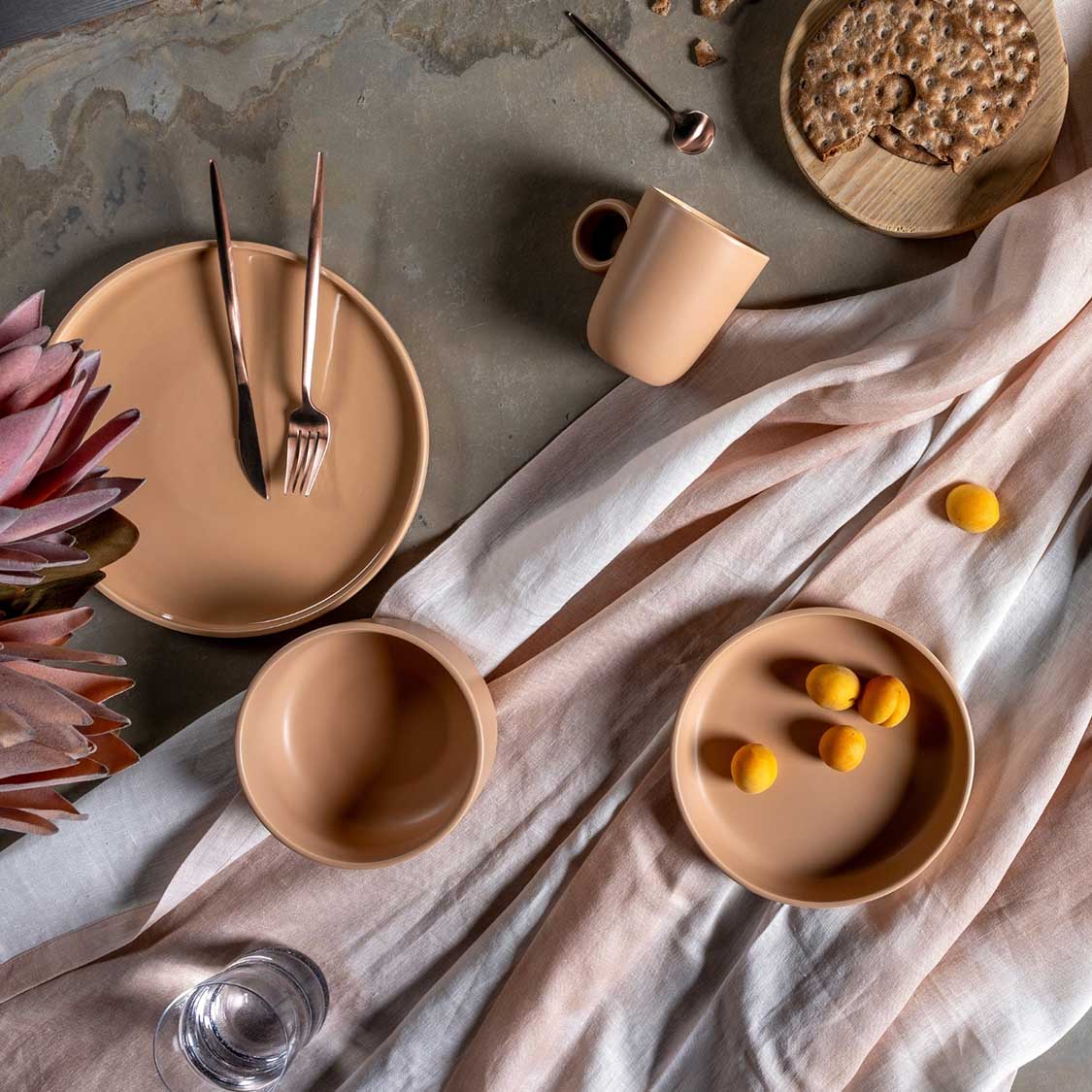 Keramikteller ROMA 27 cm apricot 6er-Set