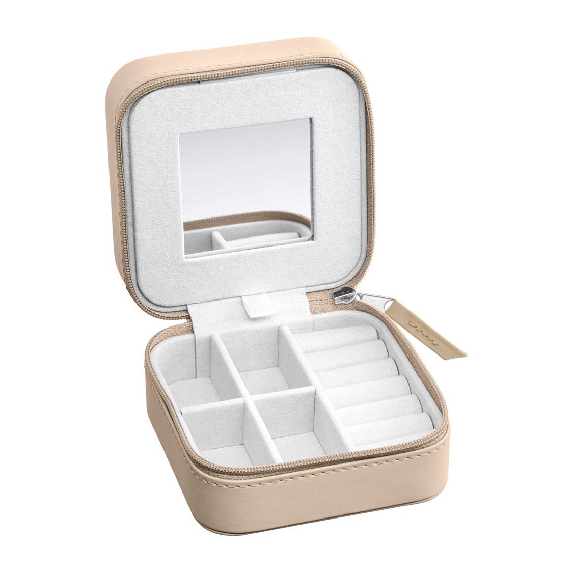 Reiseetui JEWELS taupe 10x10 cm