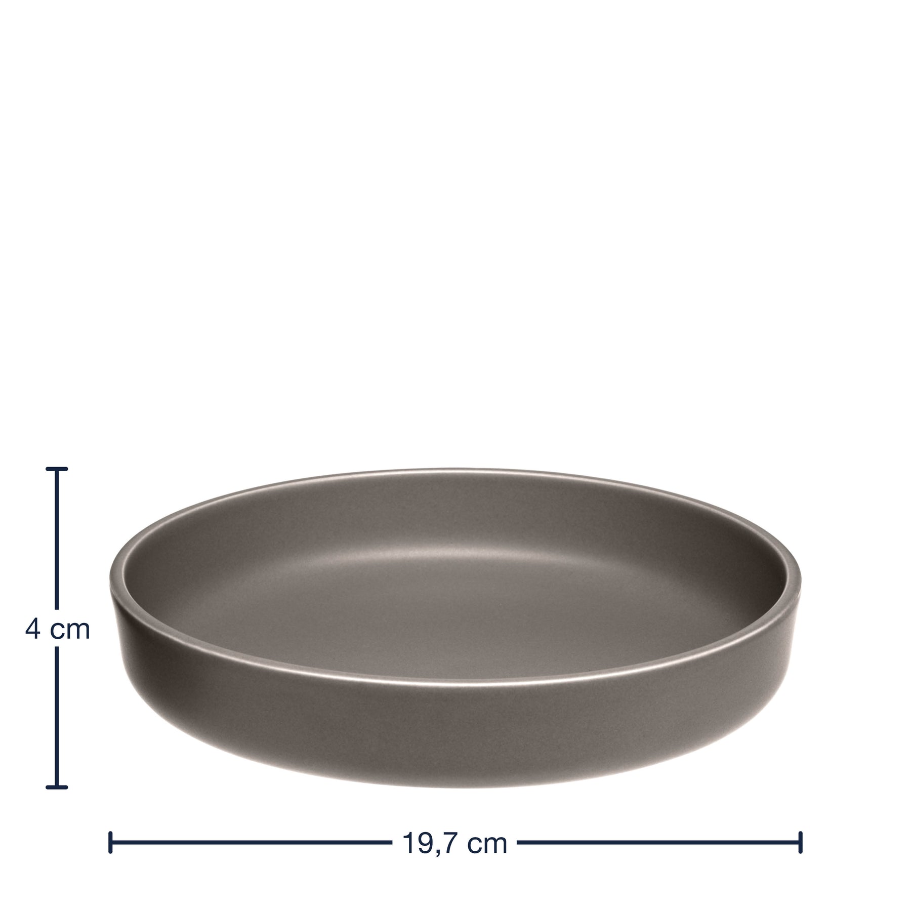 Keramikteller ROMA 20 cm taupe tief