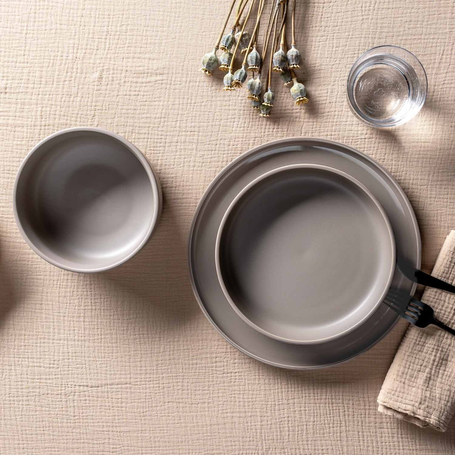 Geschirrset ROMA taupe 12-teilig