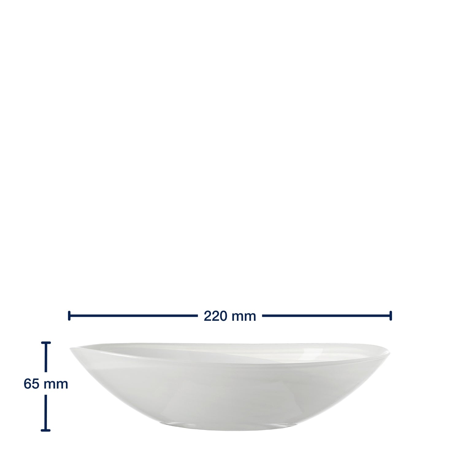 Schale ALABASTRO 22 cm weiß oval