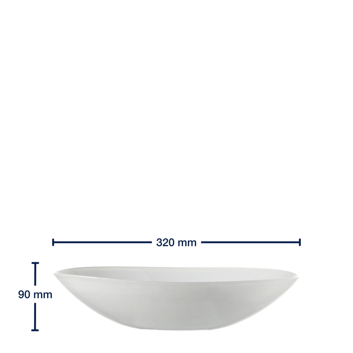 Massangaben zu Schale ALABASTRO 32 cm weiß oval