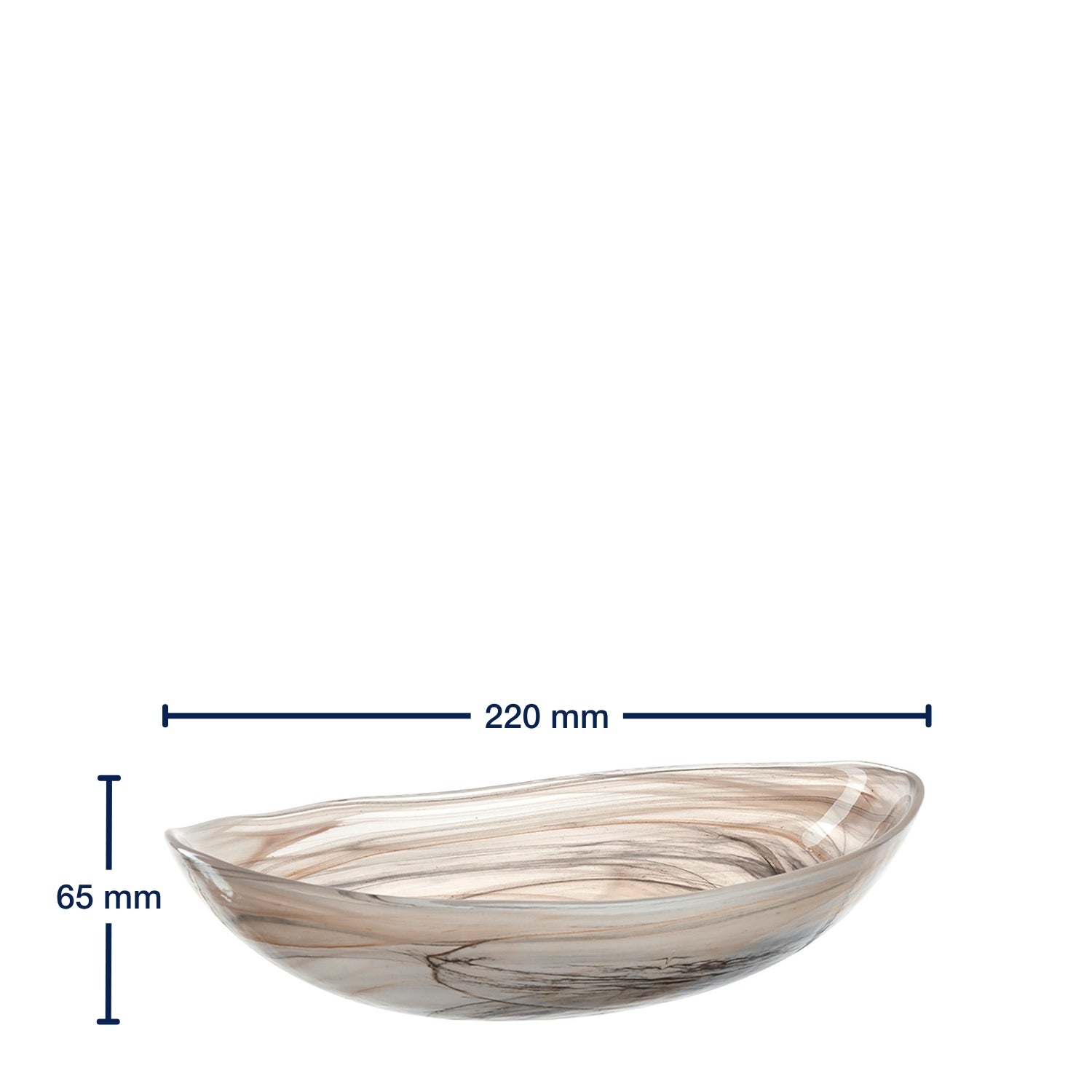 Schale ALABASTRO 22 cm beige oval