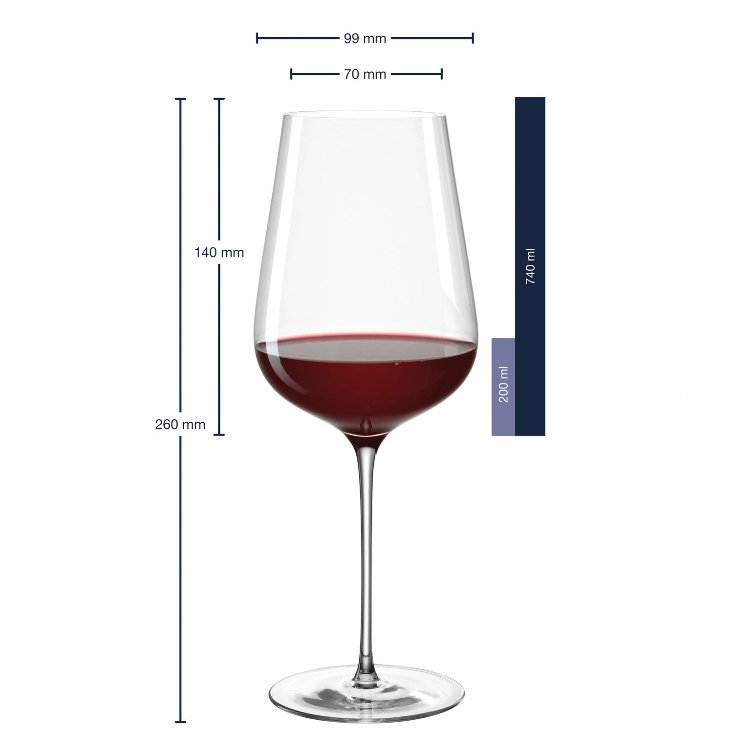 Rotweinglas BRUNELLI 740 ml mit persönlicher Gravur