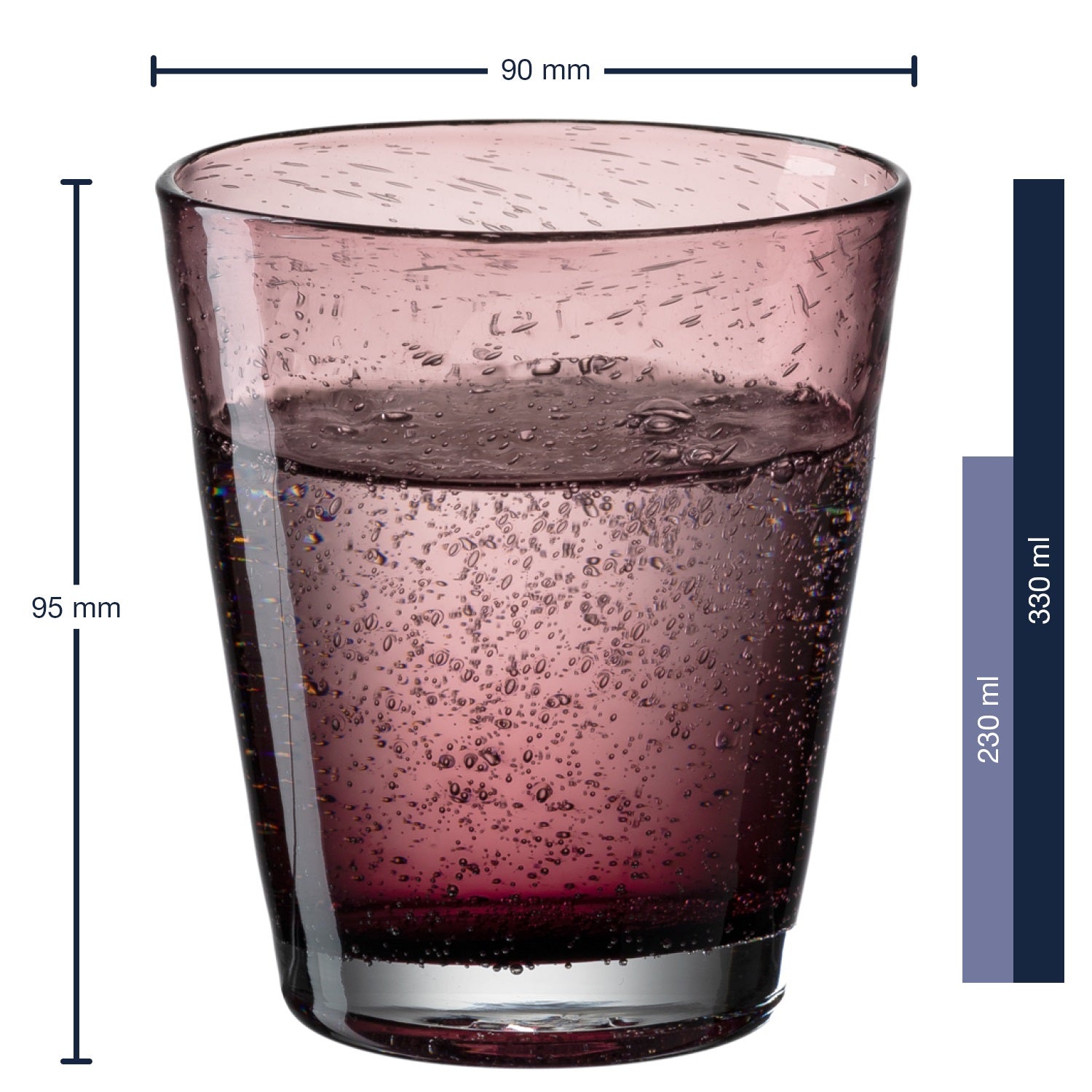 Trinkglas BURANO 330 ml viola 6er-Set