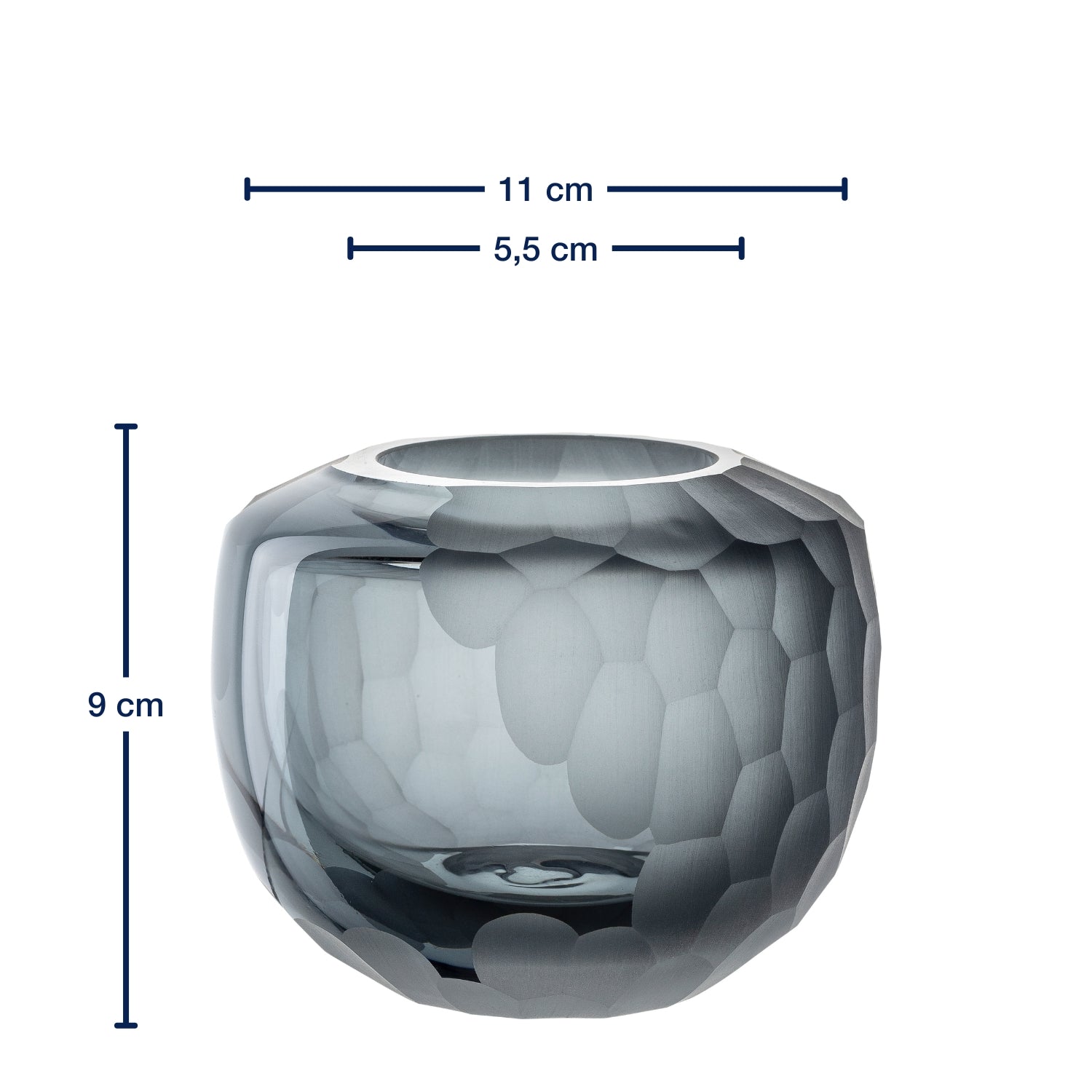 Vase BELLAGIO 9 cm anthrazit