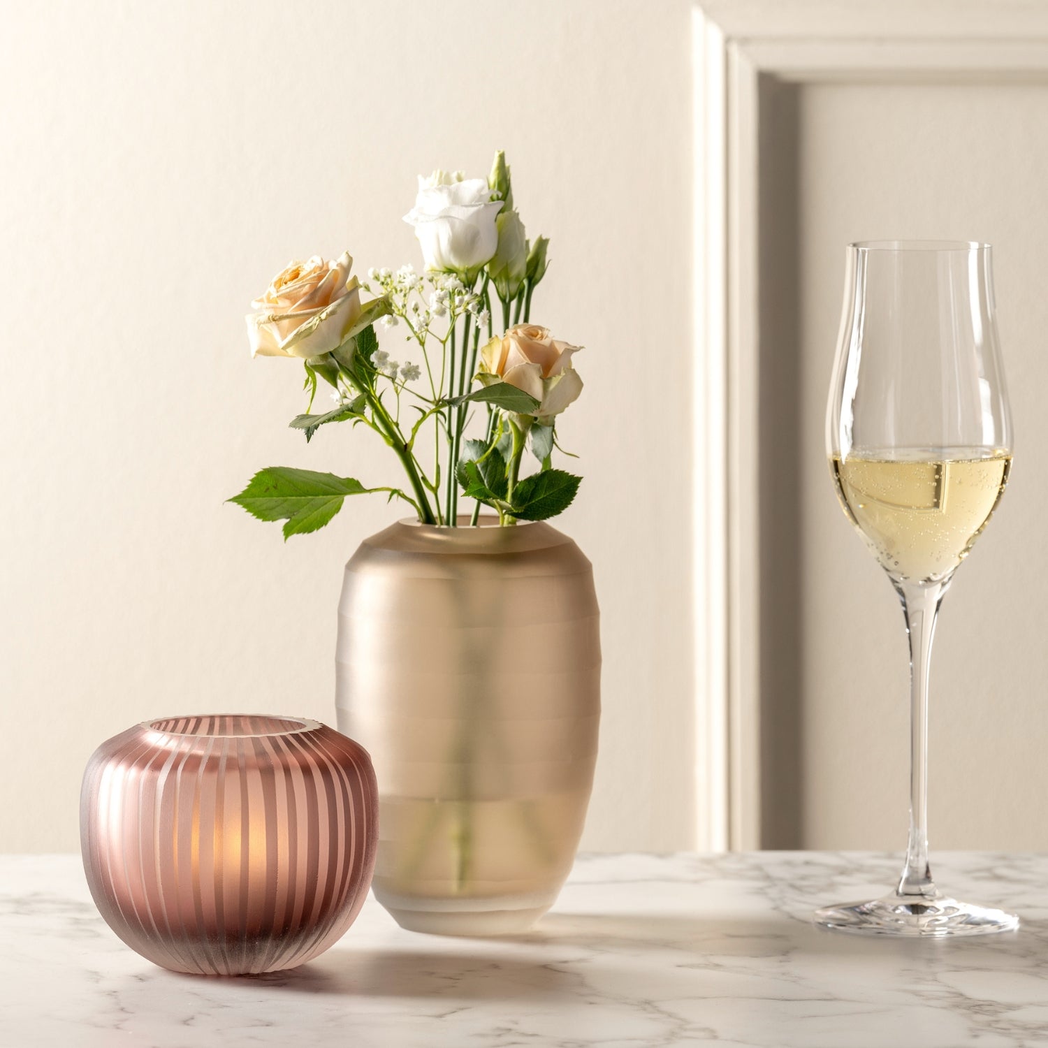 Vase BELLAGIO 16 cm beige