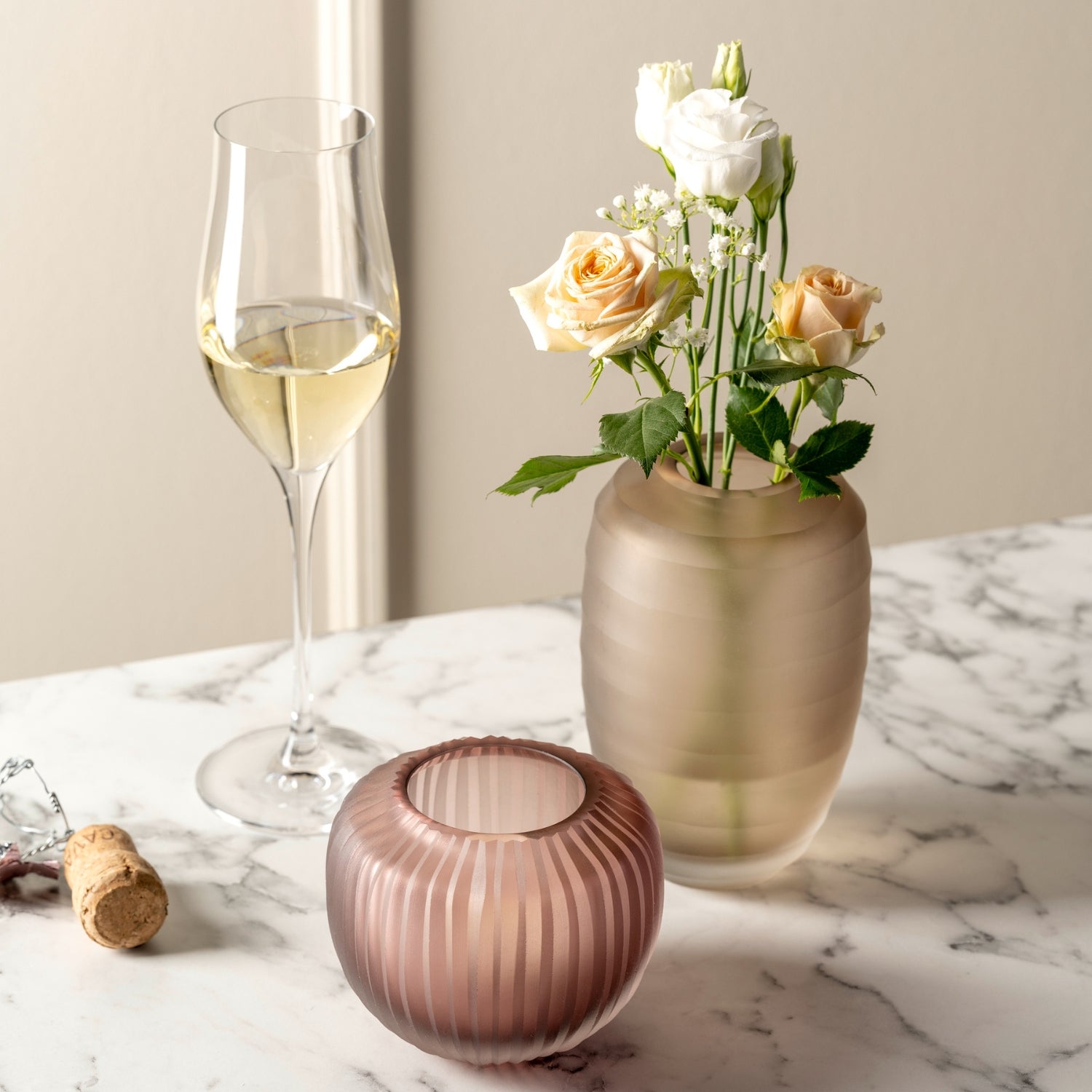 Vase BELLAGIO 16 cm beige