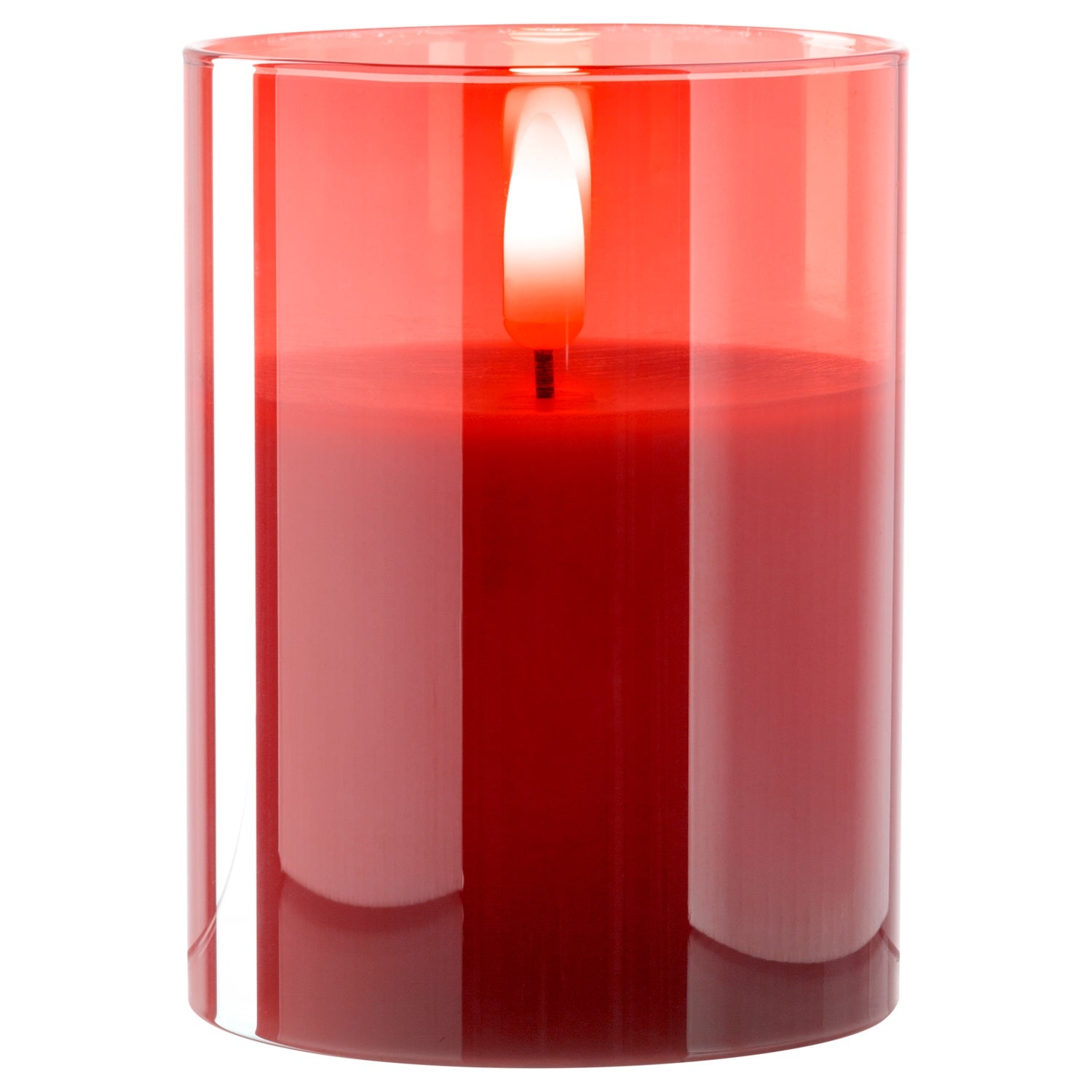 LED Kerze rot 10x8cm AUTENTICO – LEONARDO