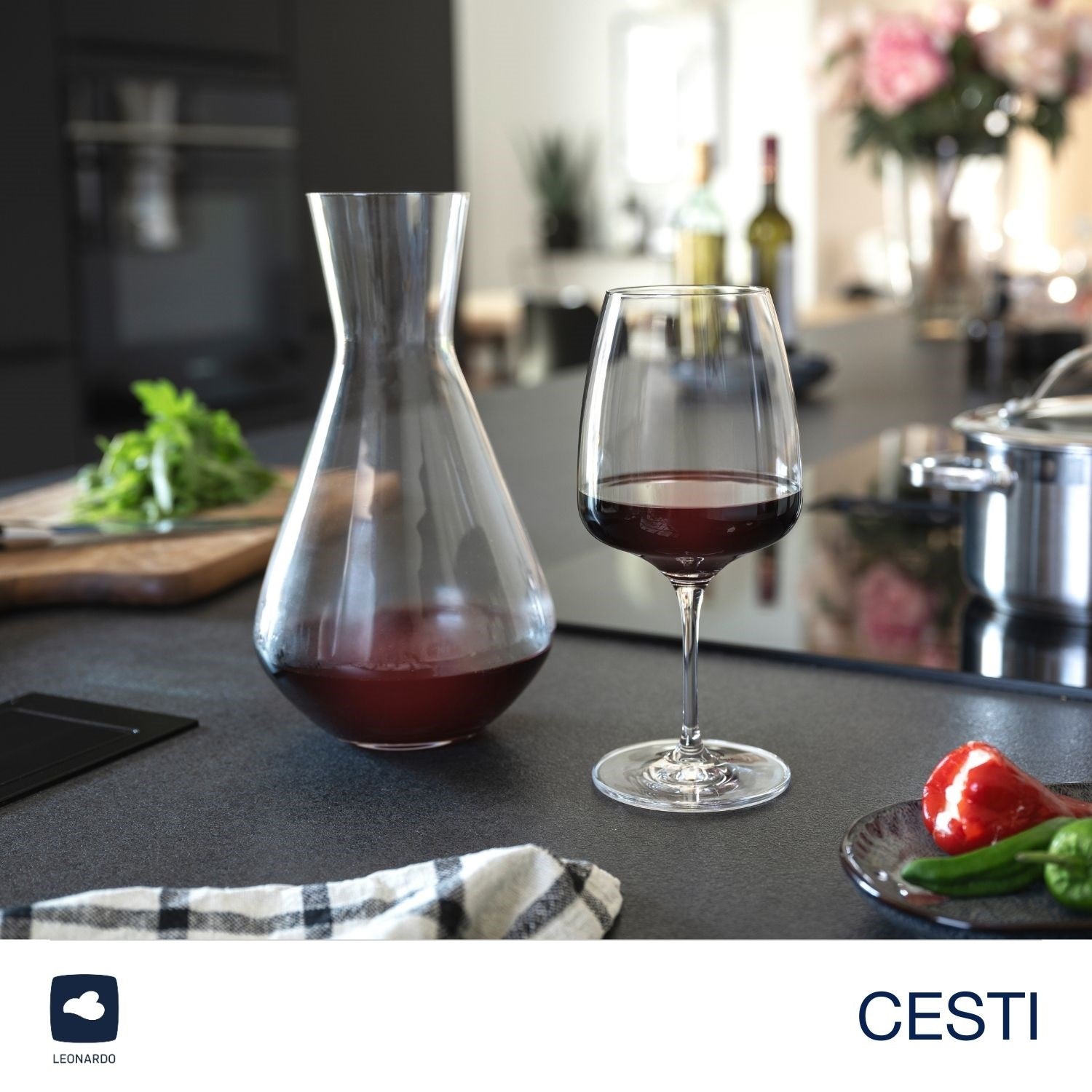 Weinset CESTI 3-teilig + Poliertuch