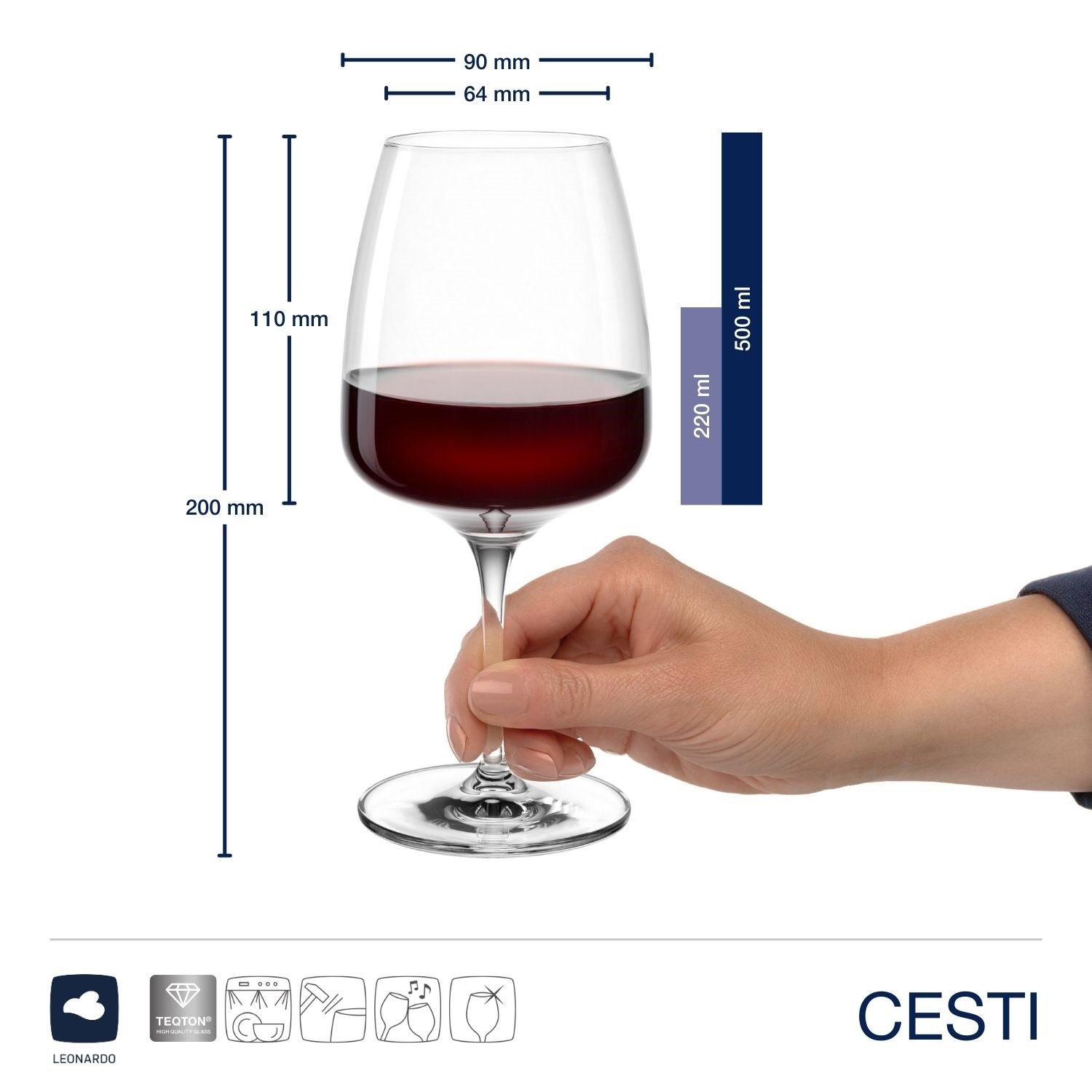 Glasset CESTI 8-teilig + Poliertuch