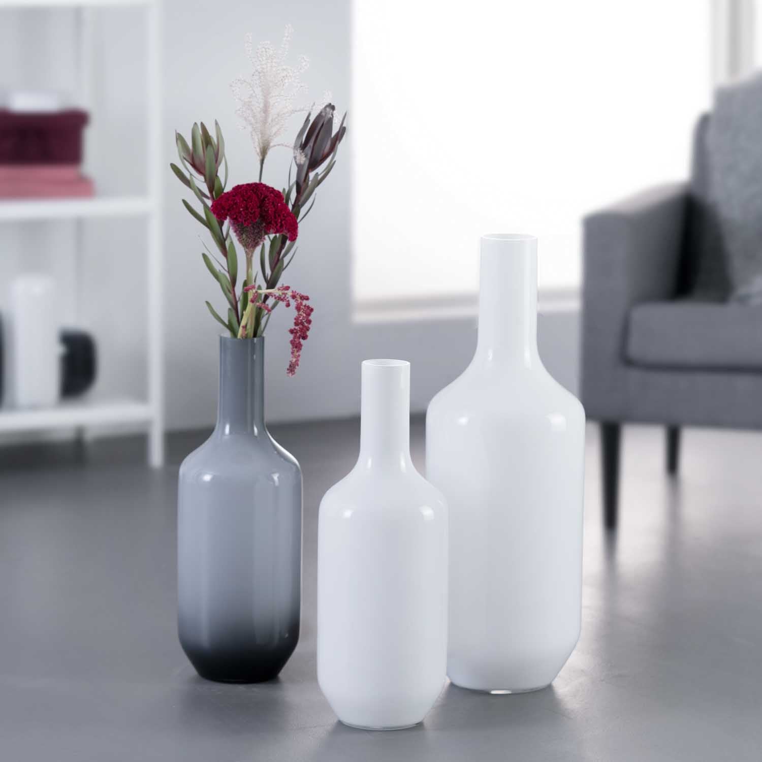 Vase MILANO 64 cm weiß