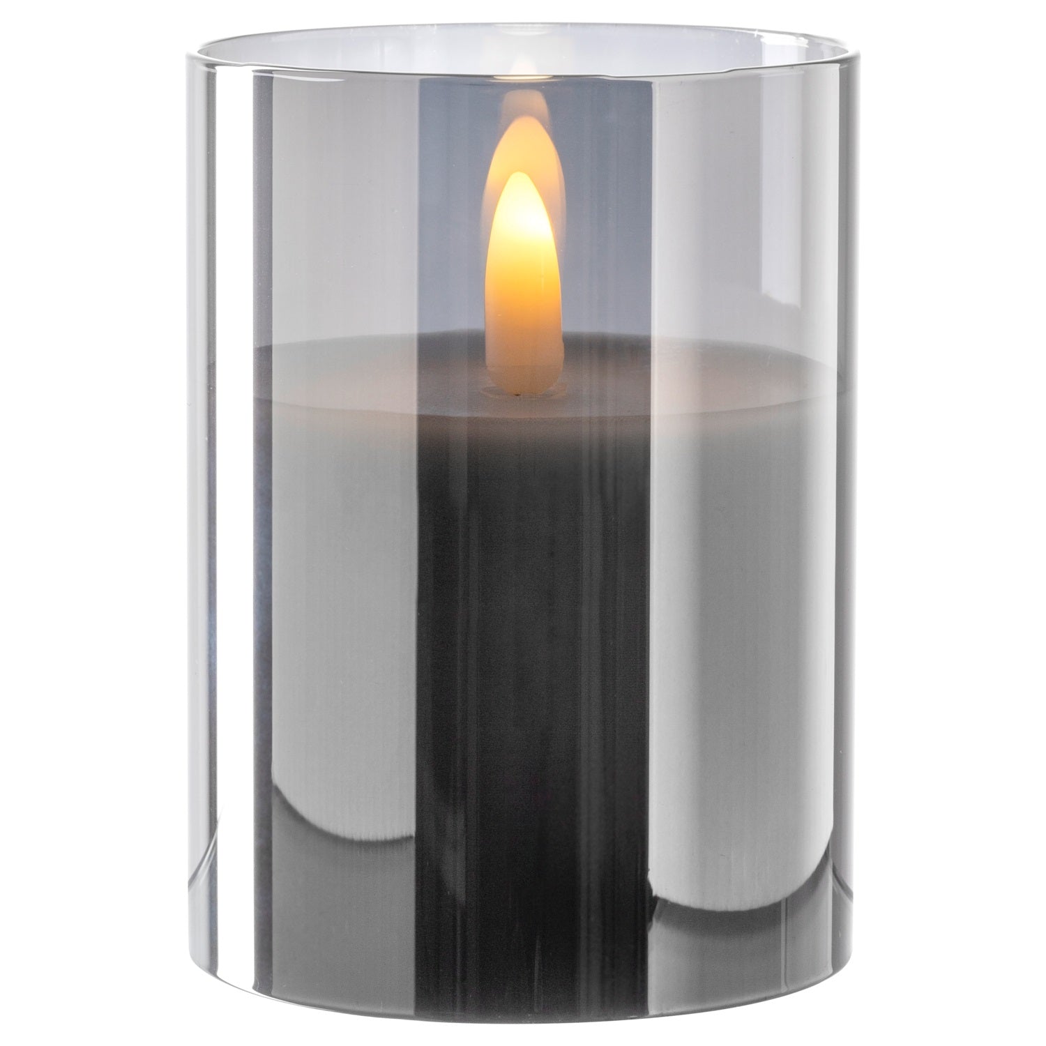 LED Kerze silber 10x8cm PALAZZO