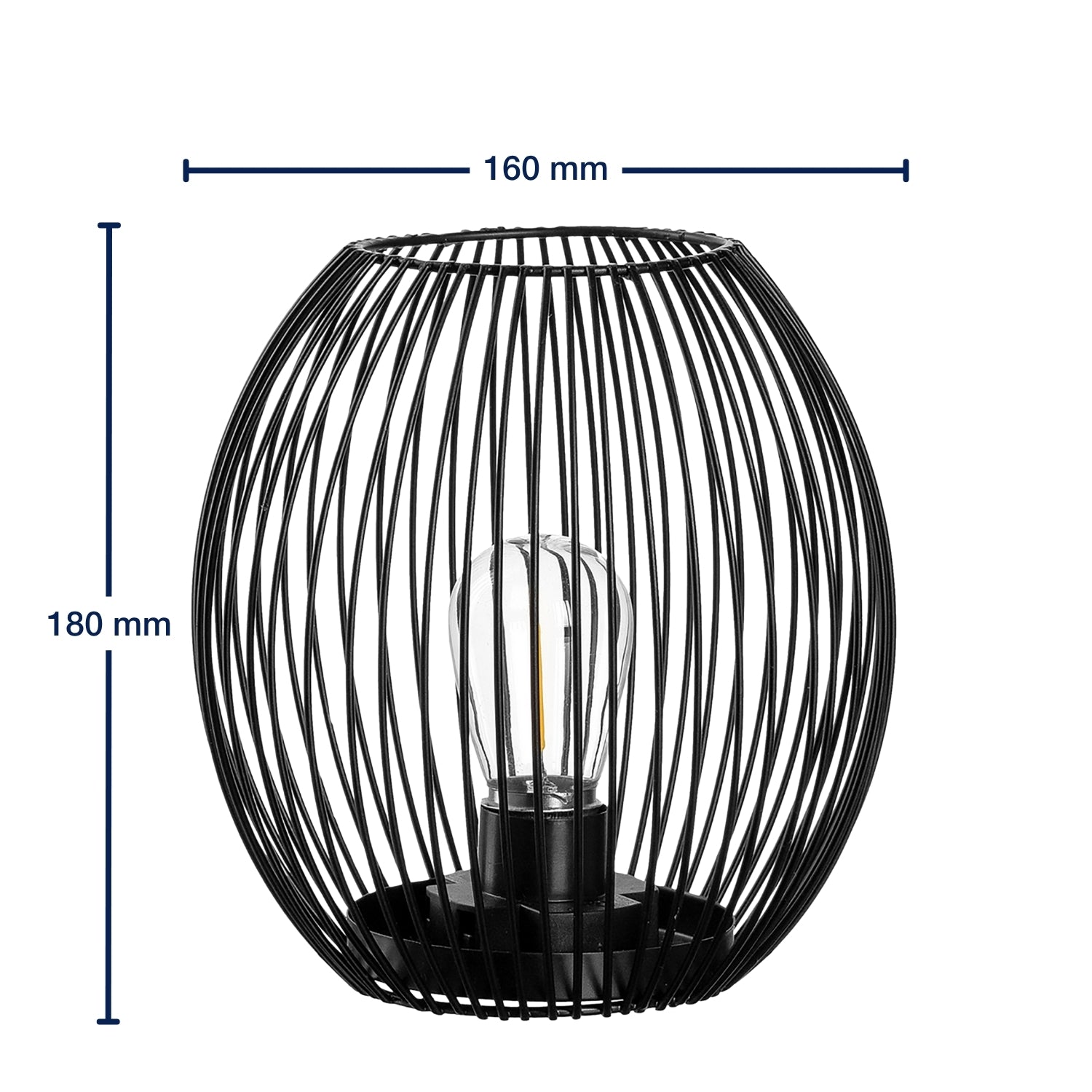 Laterne mit LED CASOLARE 18 cm schwarz