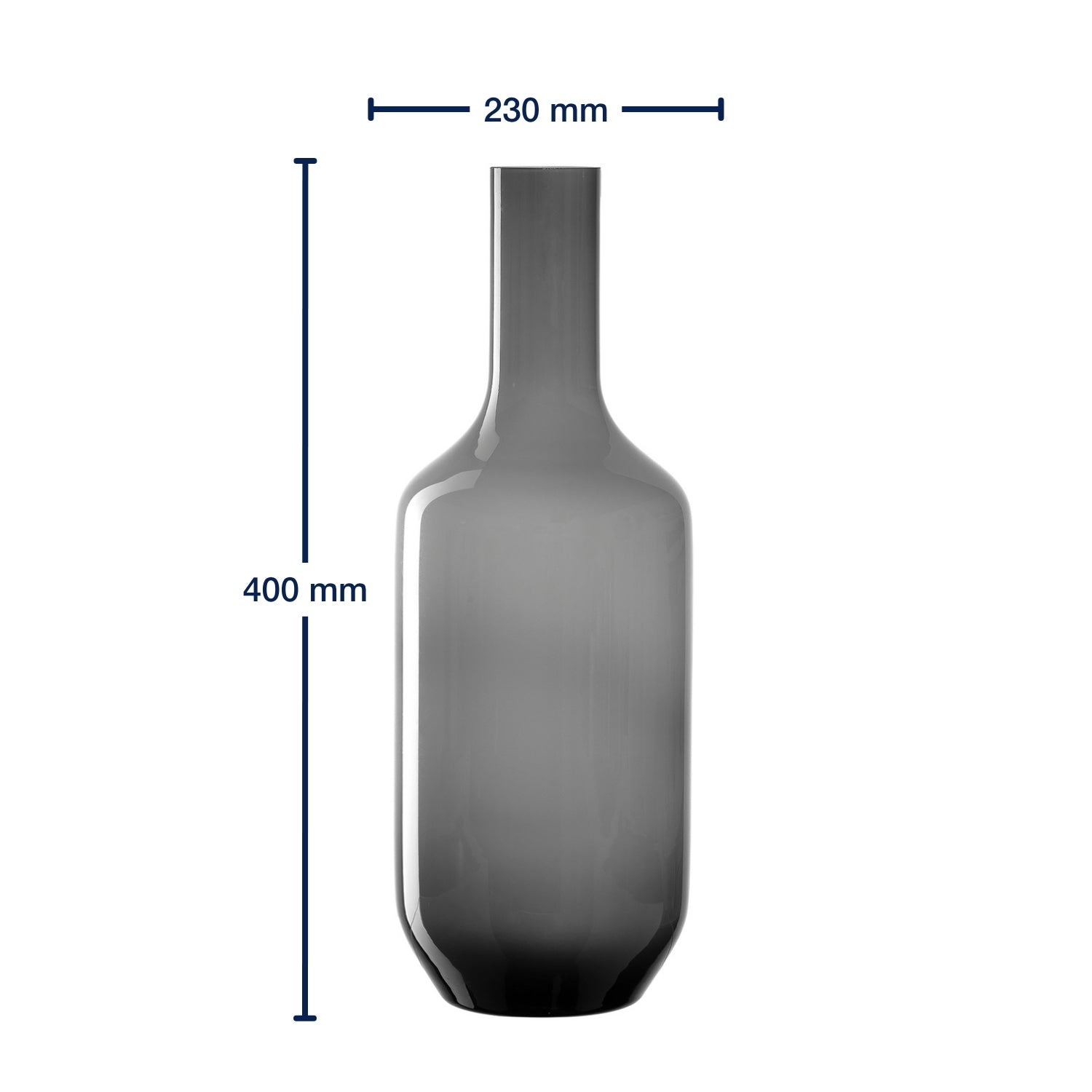 Vase MILANO 64 cm grau