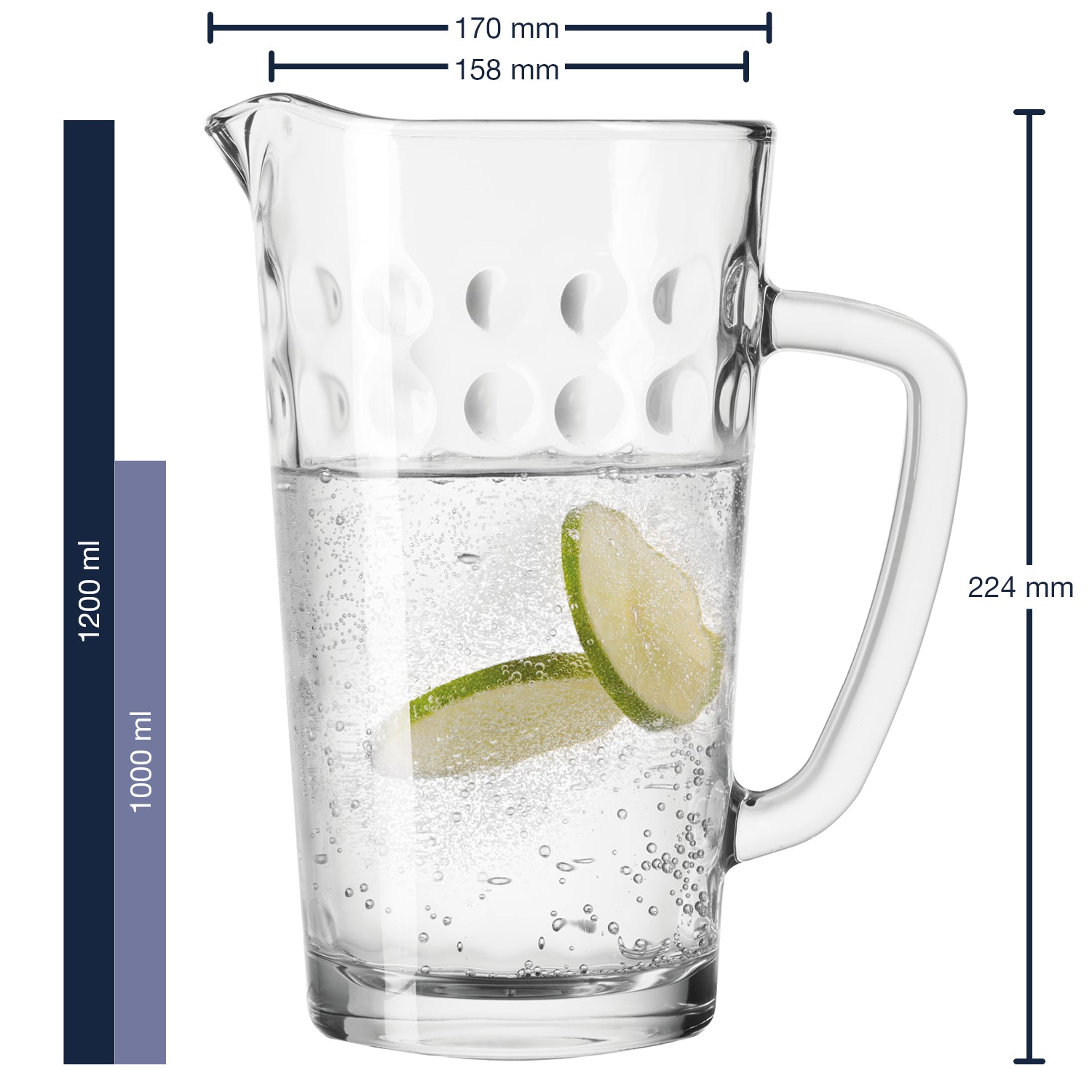 Glaskrug OPTIC 1 l