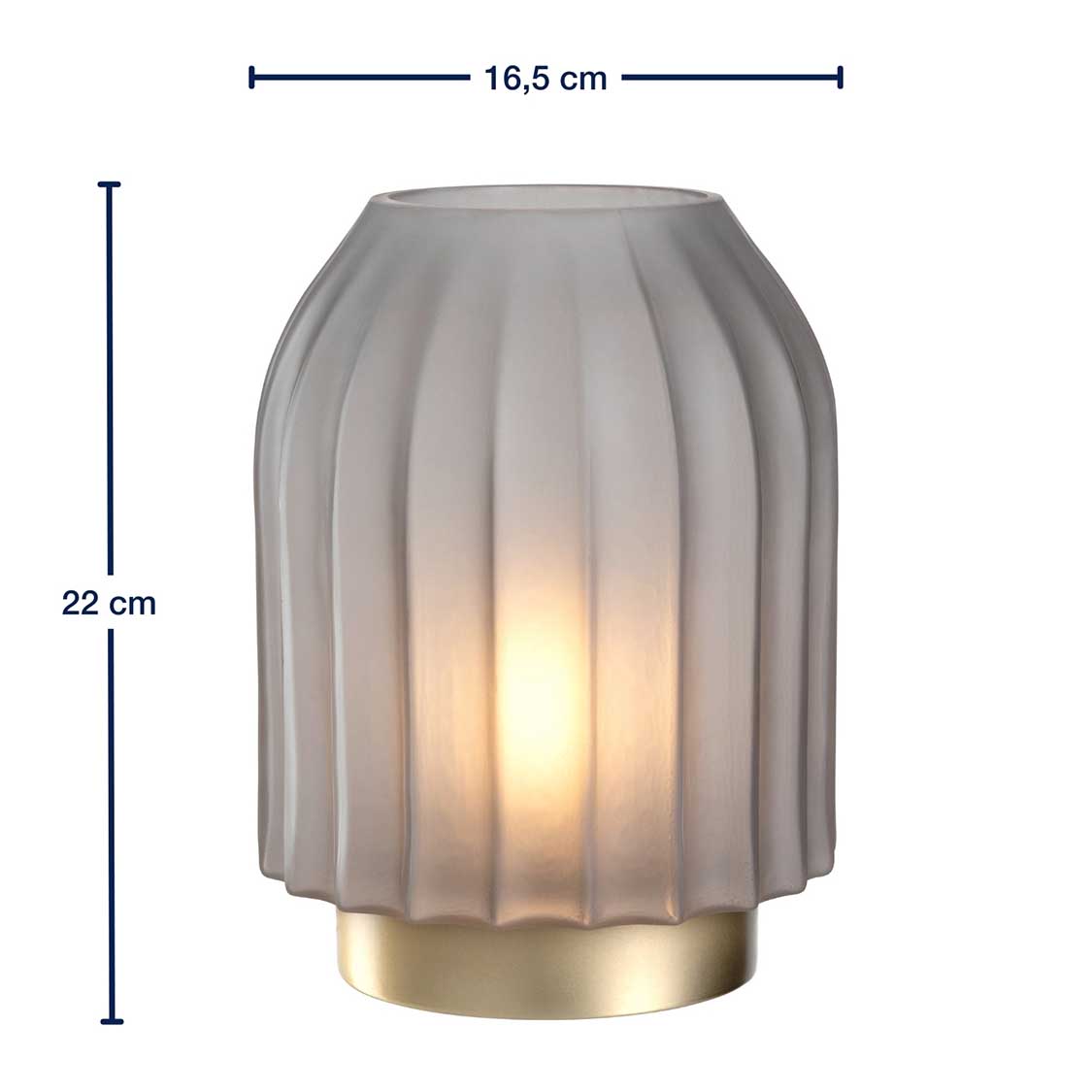 LED Lampe SILENZIO 22 cm grau satiniert