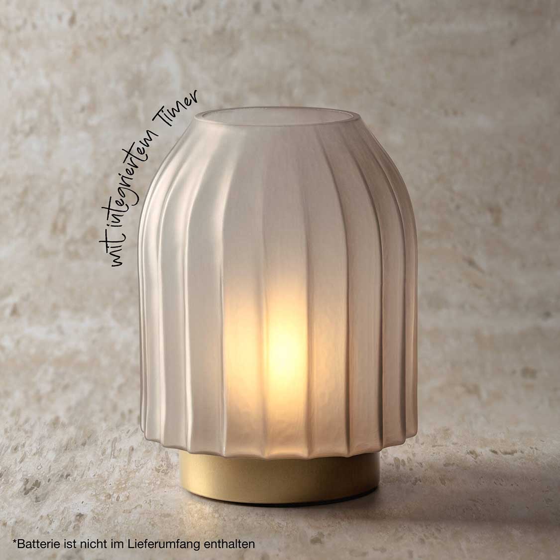 LED Lampe SILENZIO 22 cm grau satiniert