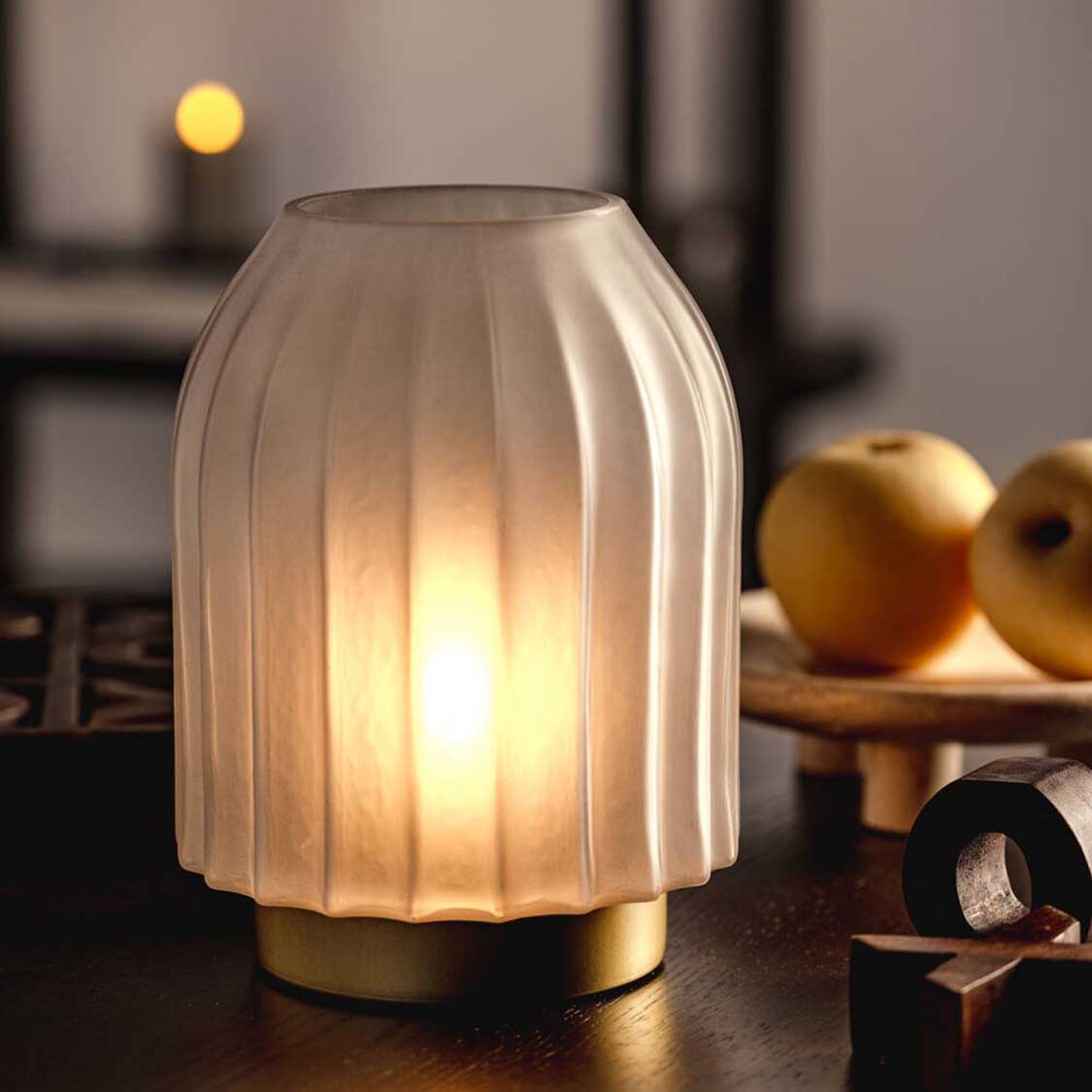 LED Lampe SILENZIO 22 cm grau satiniert