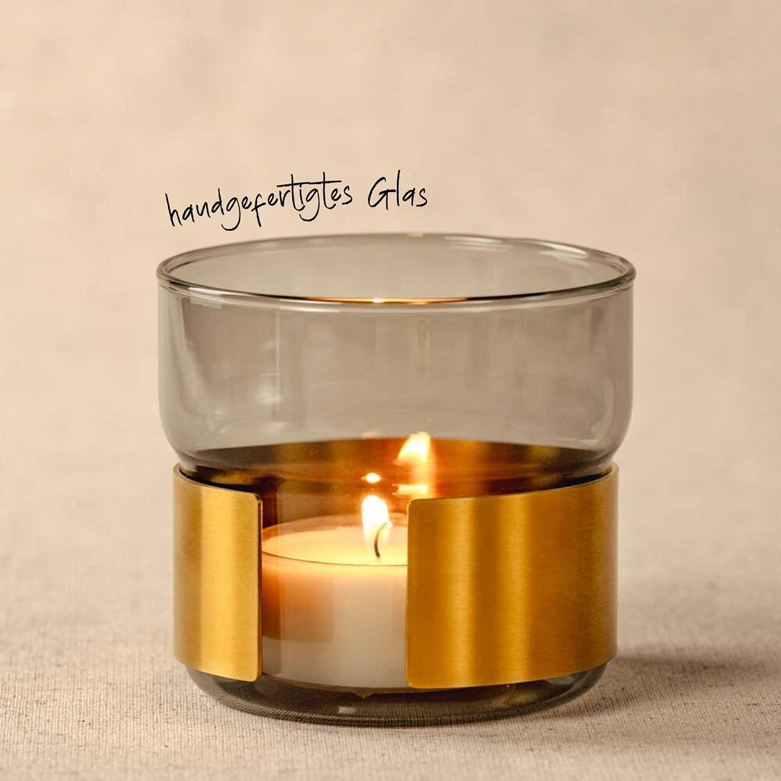 Tischlicht SILENZIO 9 cm grau