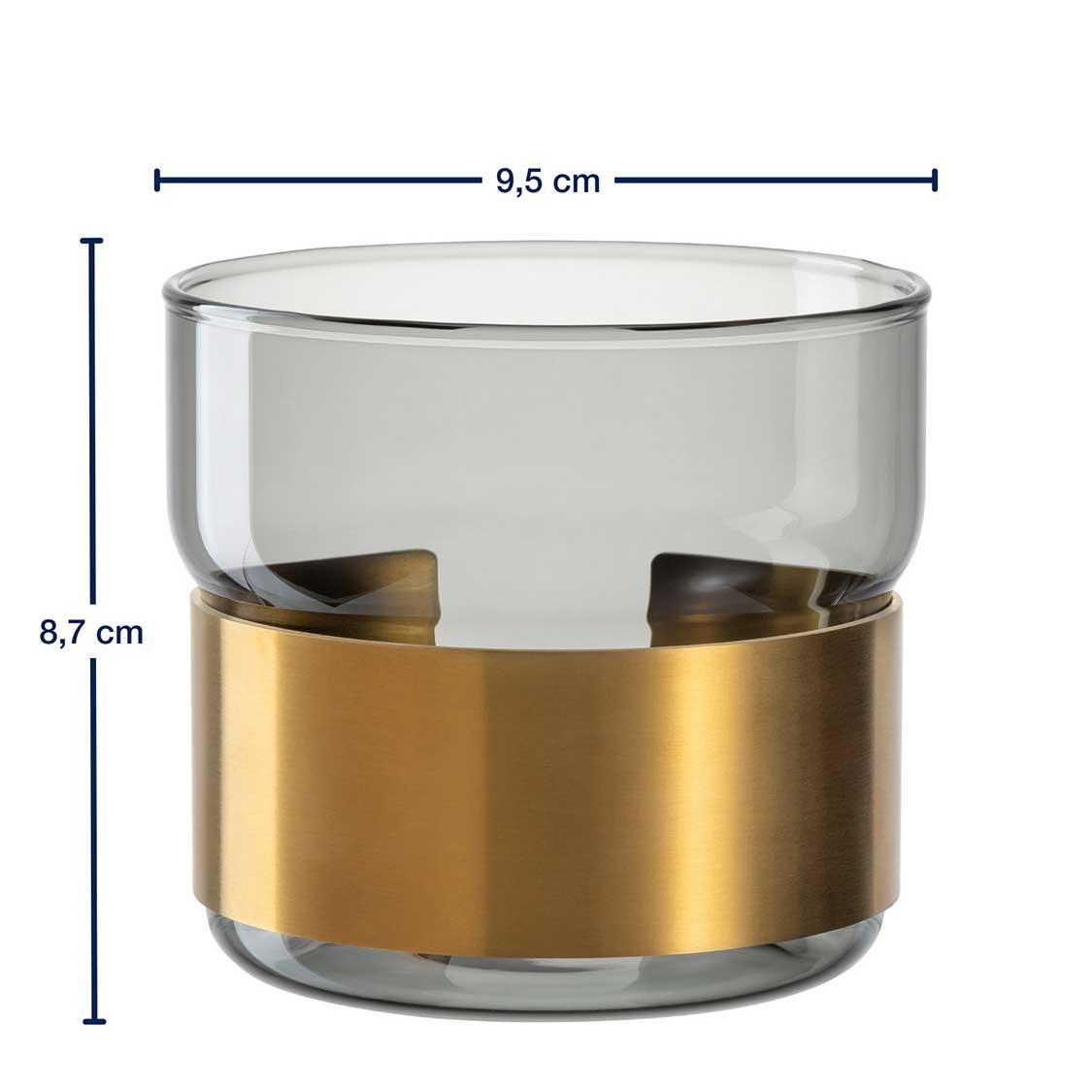 Tischlicht SILENZIO 9 cm grau