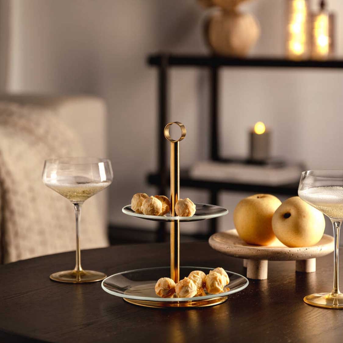 Etagere CENA gold 2-teilig