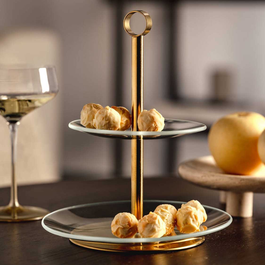Etagere CENA gold 2-teilig