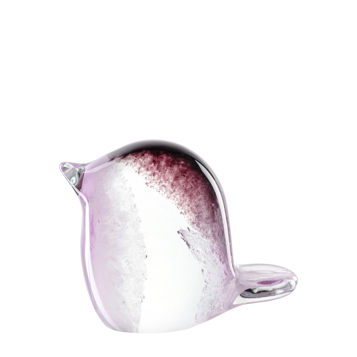 Glasvogel VIVACE rosé/lila, freistehend vor weißem Hintergrund