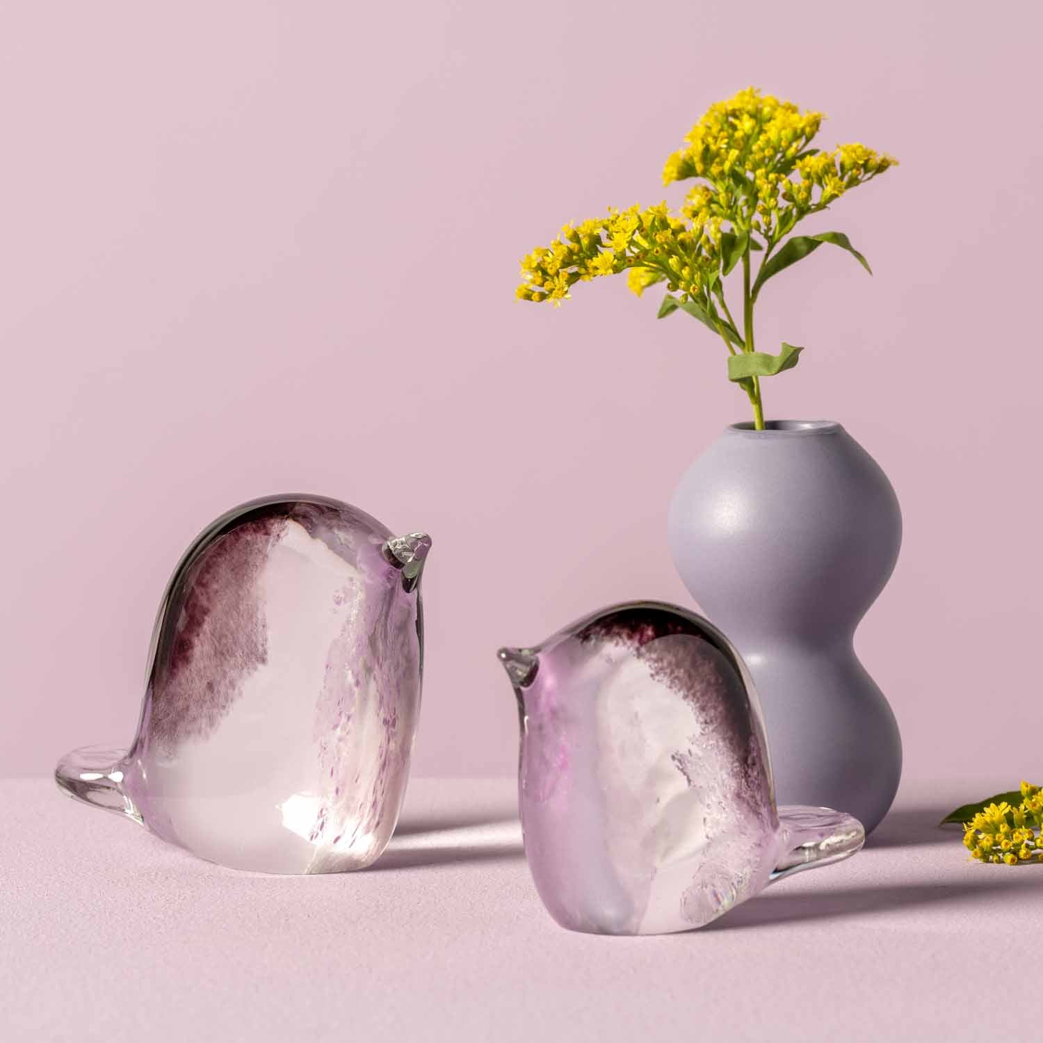Glasvogel VIVACE 7 cm rosé/lila