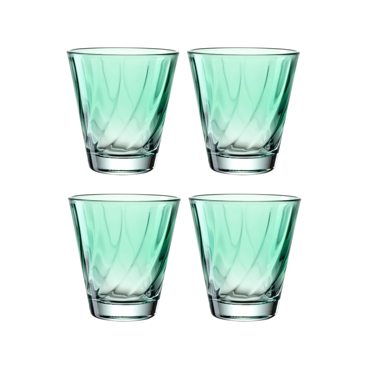Trinkglas TWIST 215 ml grün 4er-Set – LEONARDO