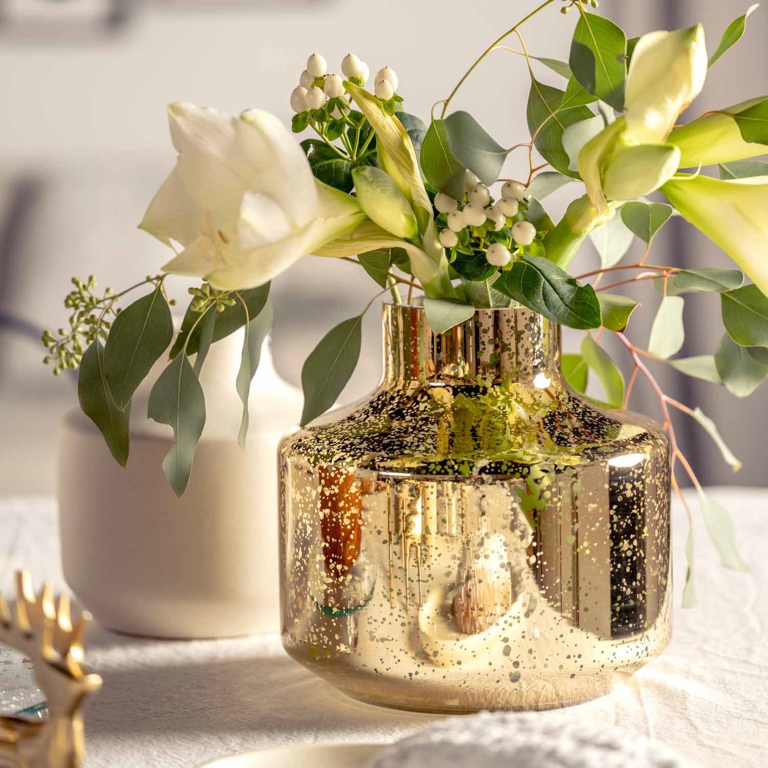 Vase 22 cm gold gesprenkelt MILANO