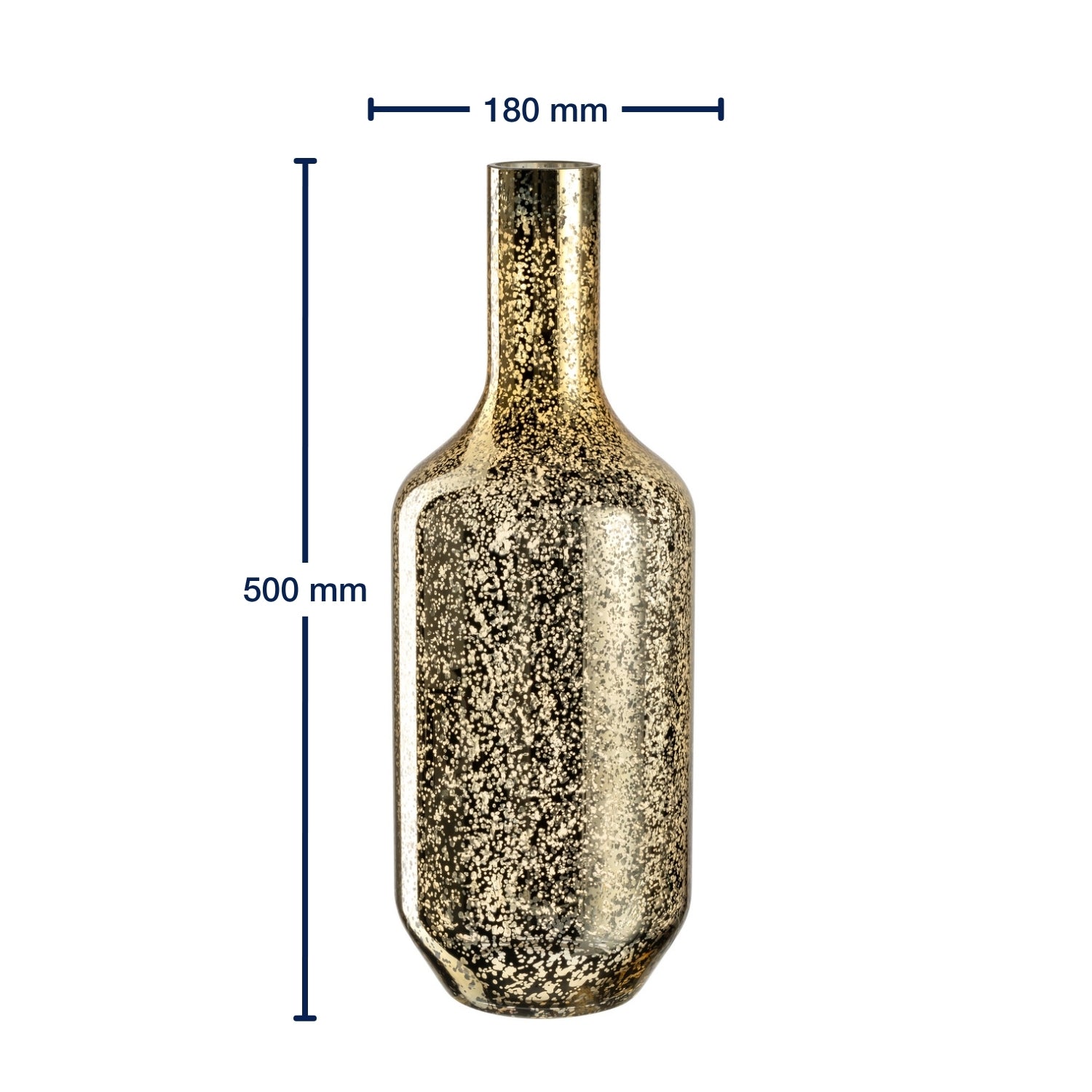Vase 50 cm gold gesprenkelt MILANO