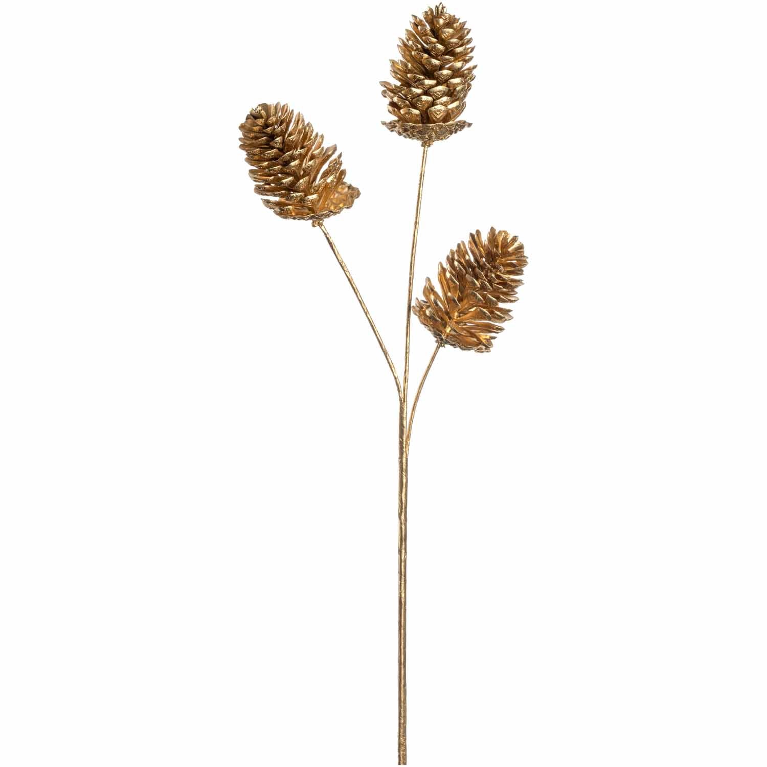 Zapfenzweig 61 cm gold CAPANNA