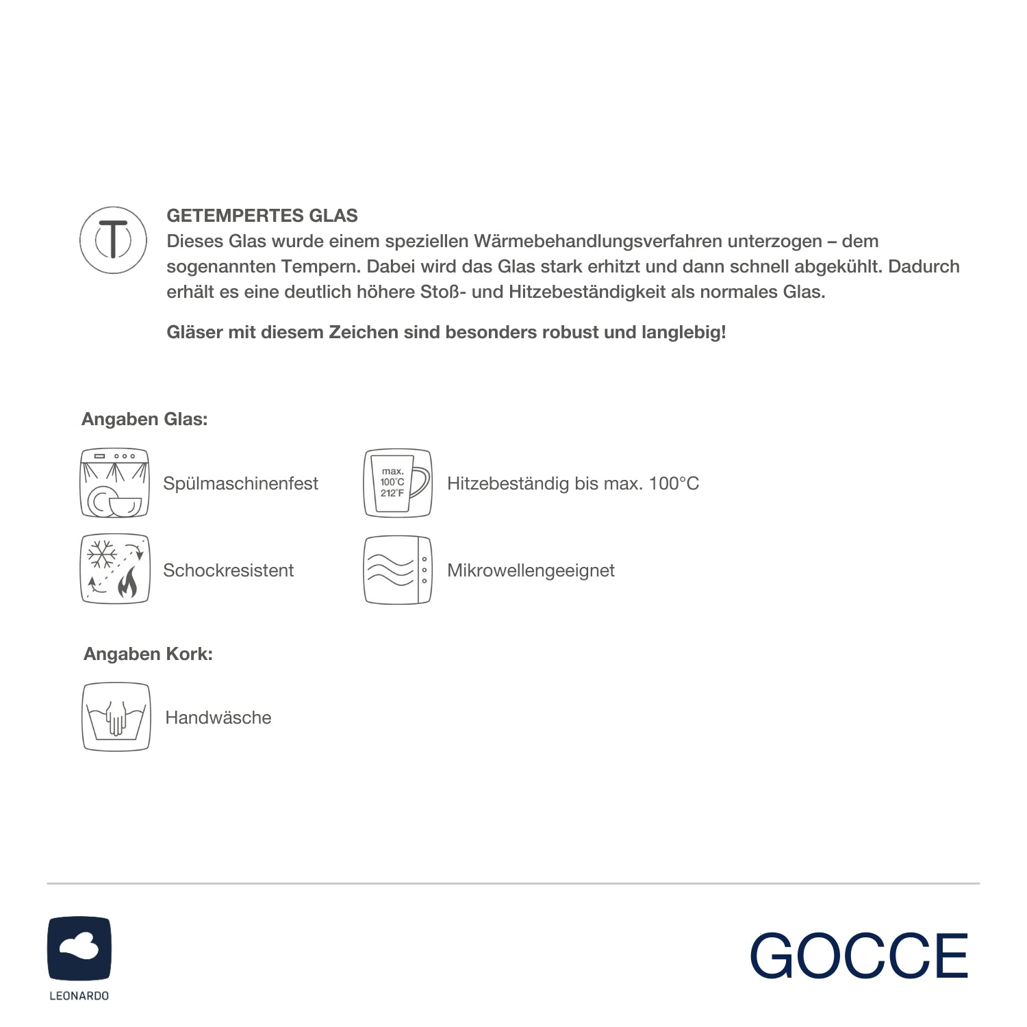 Kaffeeglas GOCCE 220ml 3. Variante 2er-Set
