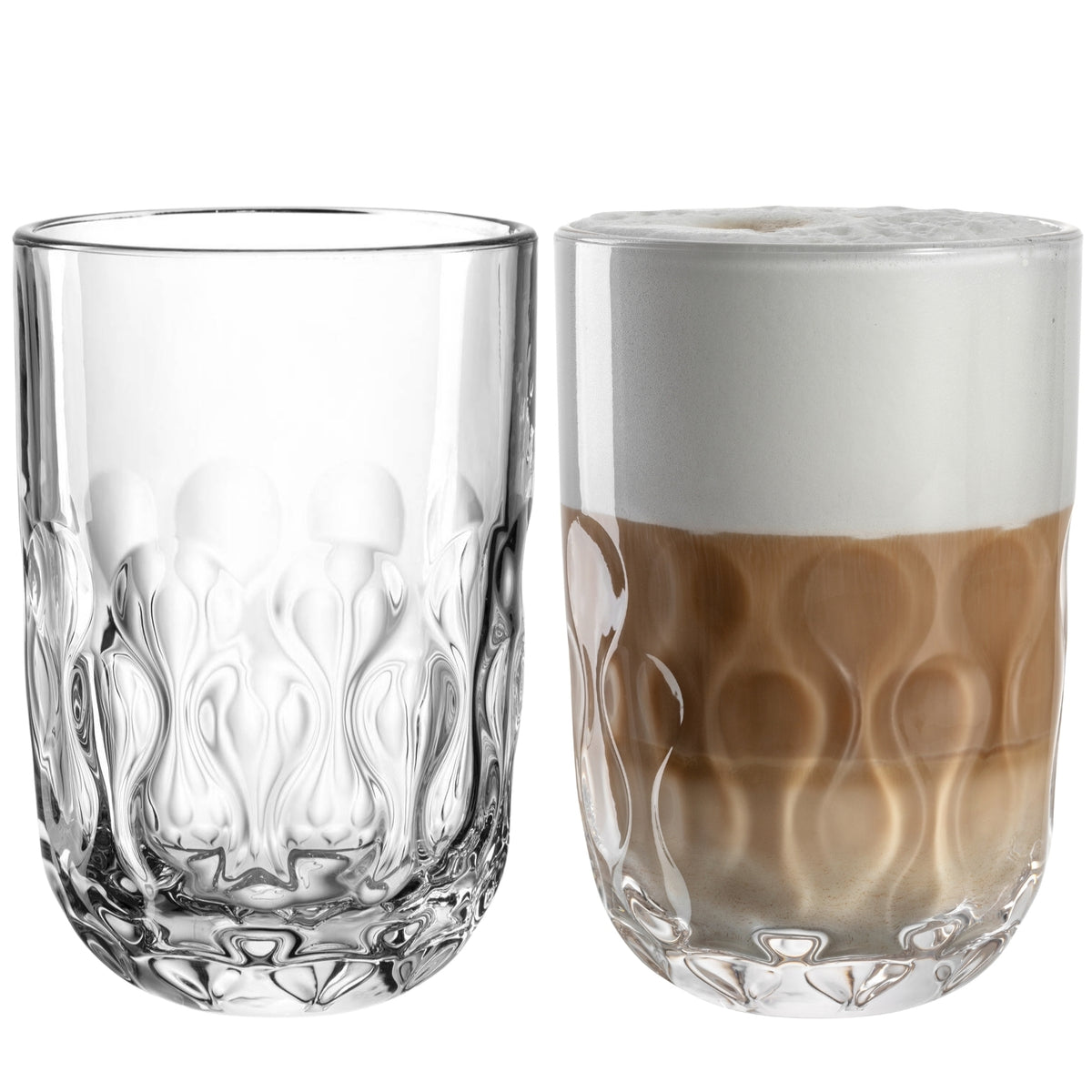 Latte Macchiato Glas GOCCE 380ml 2. Variante 2er-Set