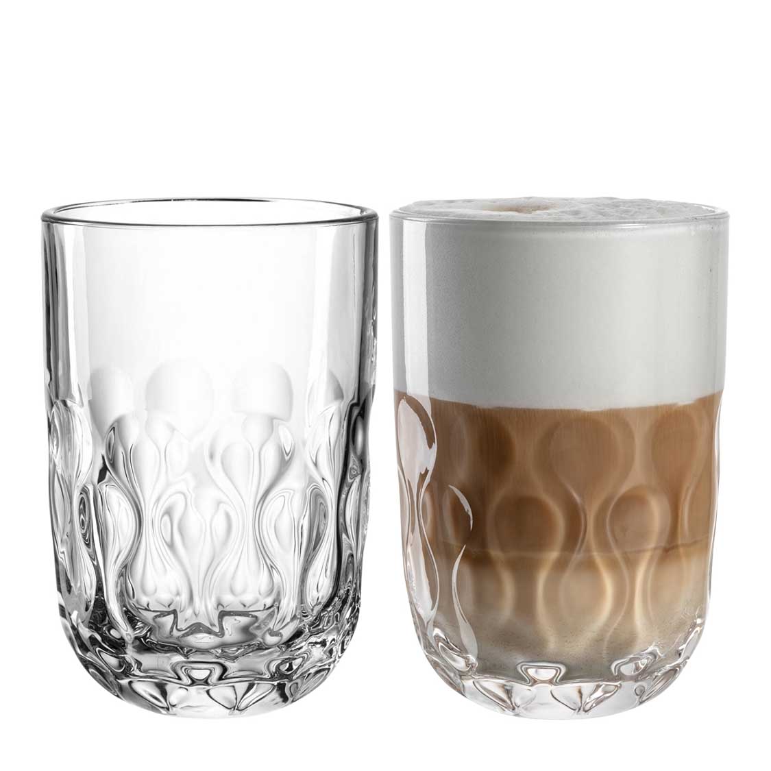 Latte Macchiato Glas GOCCE 380ml 2. Variante 2er-Set