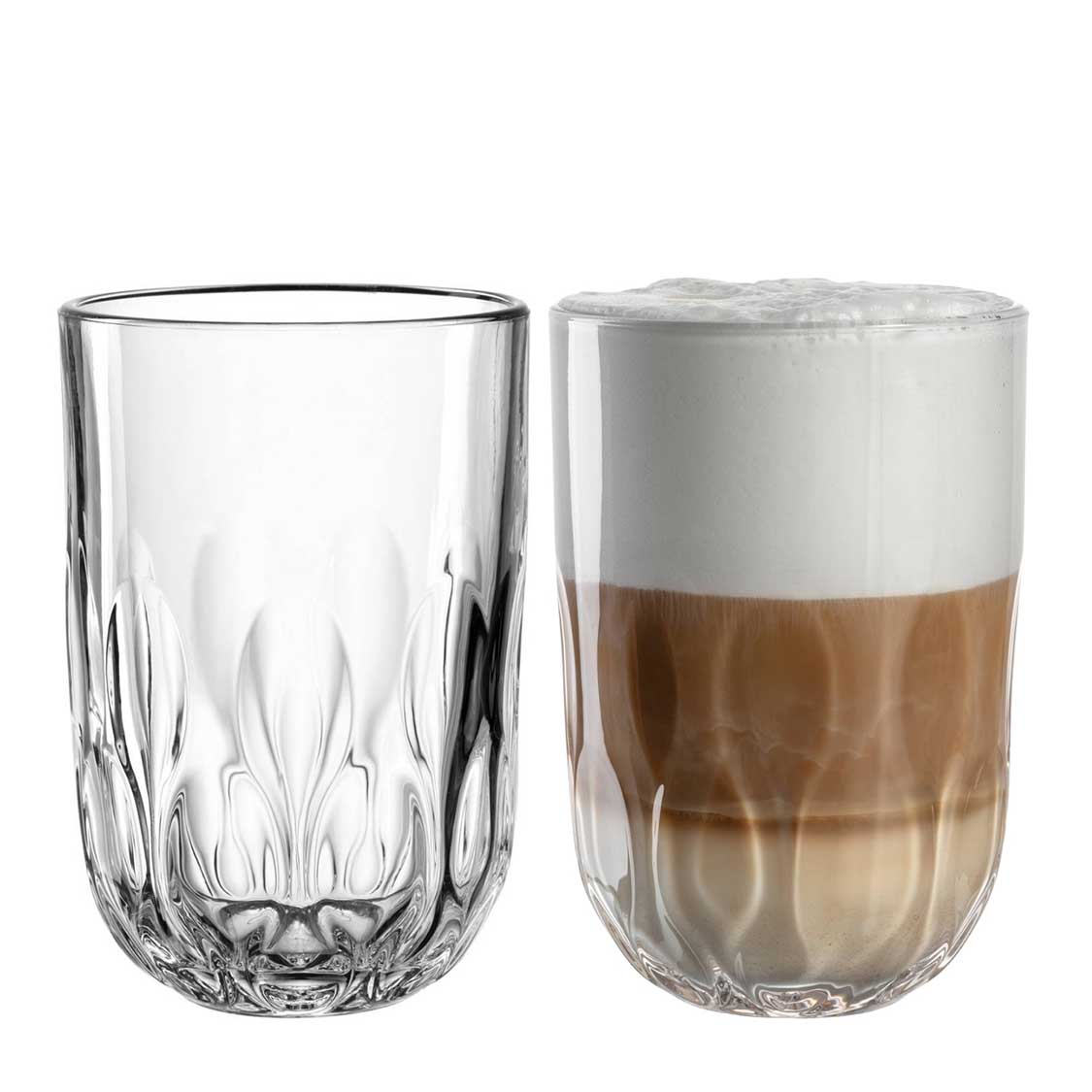 Latte Macchiato Glas GOCCE 380ml 3. Variante 2er-Set