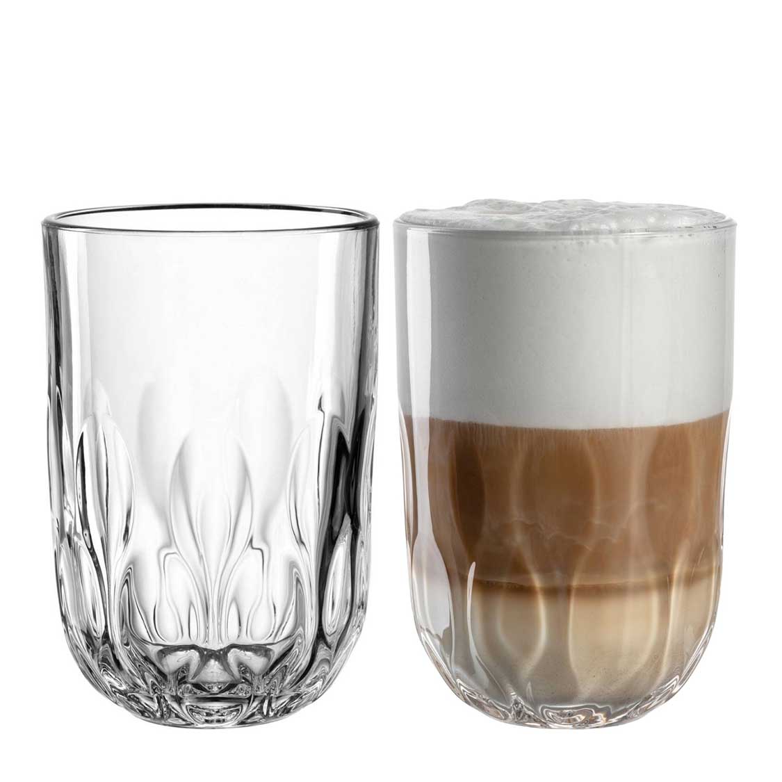 Latte Macchiato Glas GOCCE 380ml 3. Variante 2er-Set