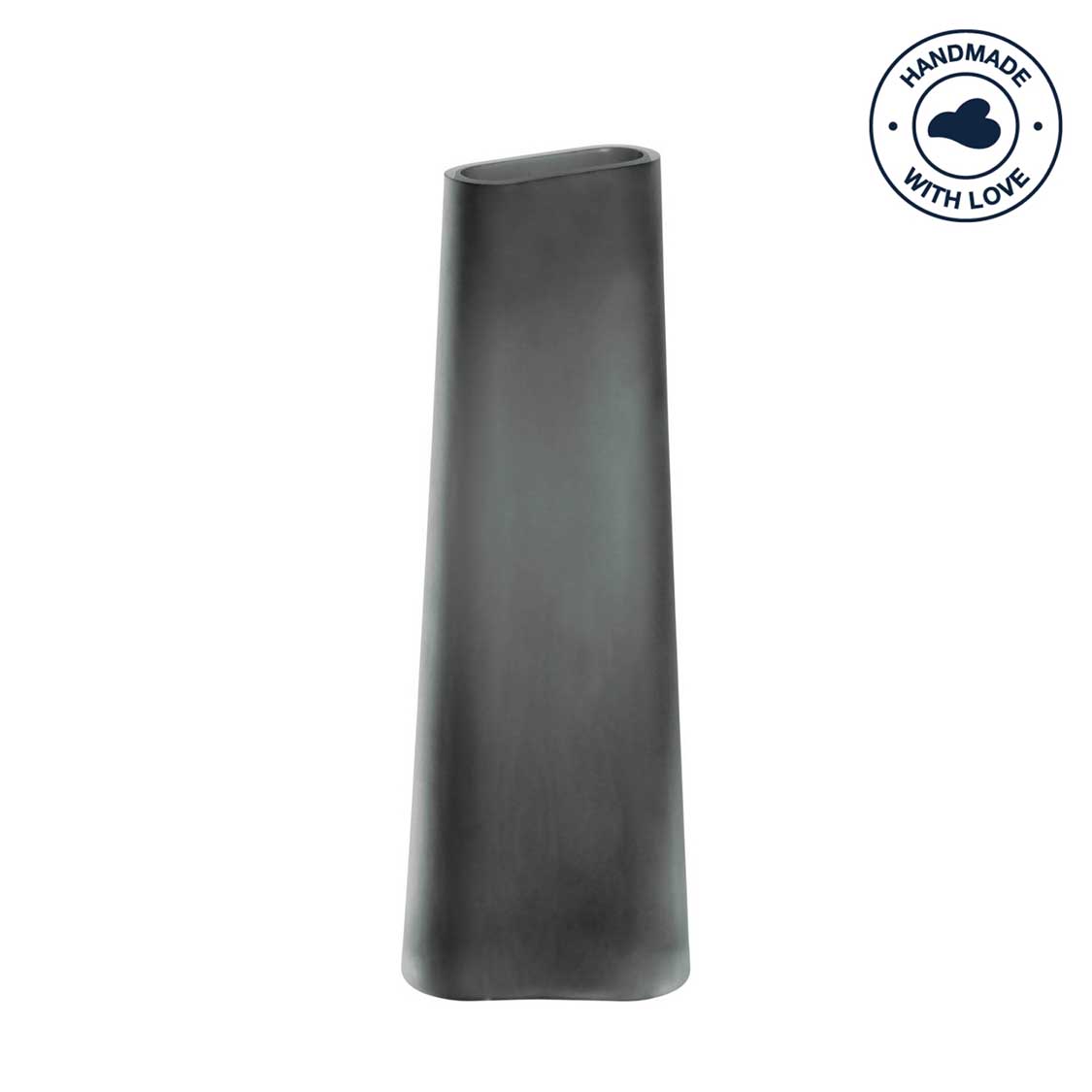 Vase TURNO 34 cm grau satiniert