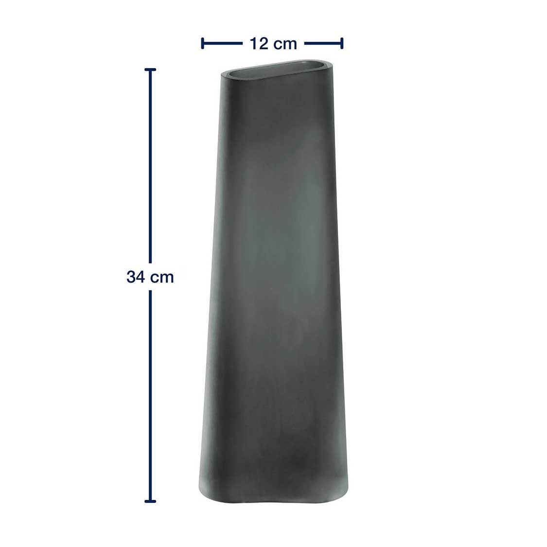 Vase TURNO 34 cm grau satiniert