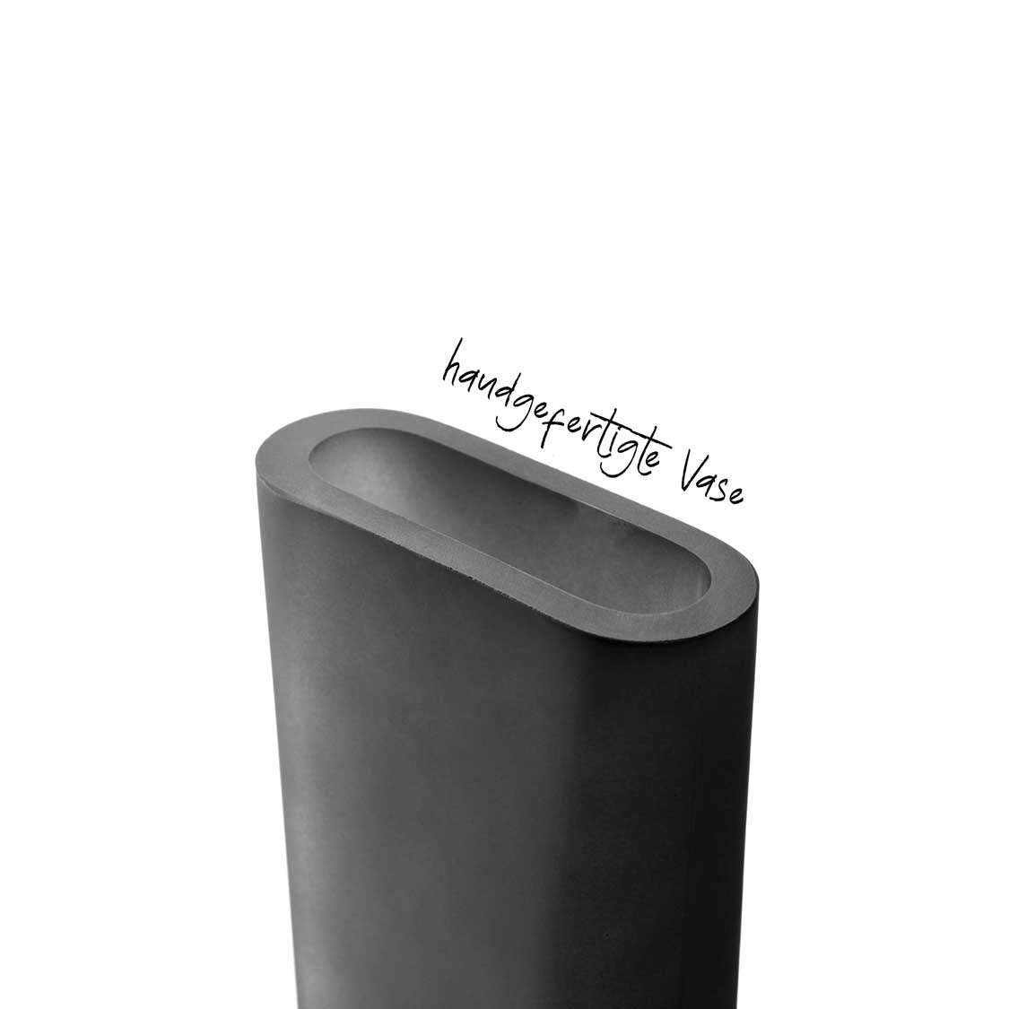 Vase TURNO 34 cm grau satiniert
