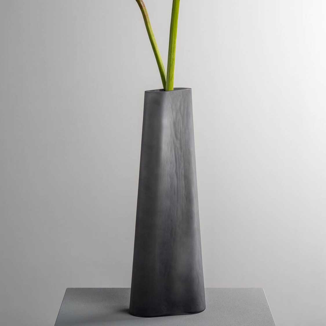 Vase TURNO 34 cm grau satiniert