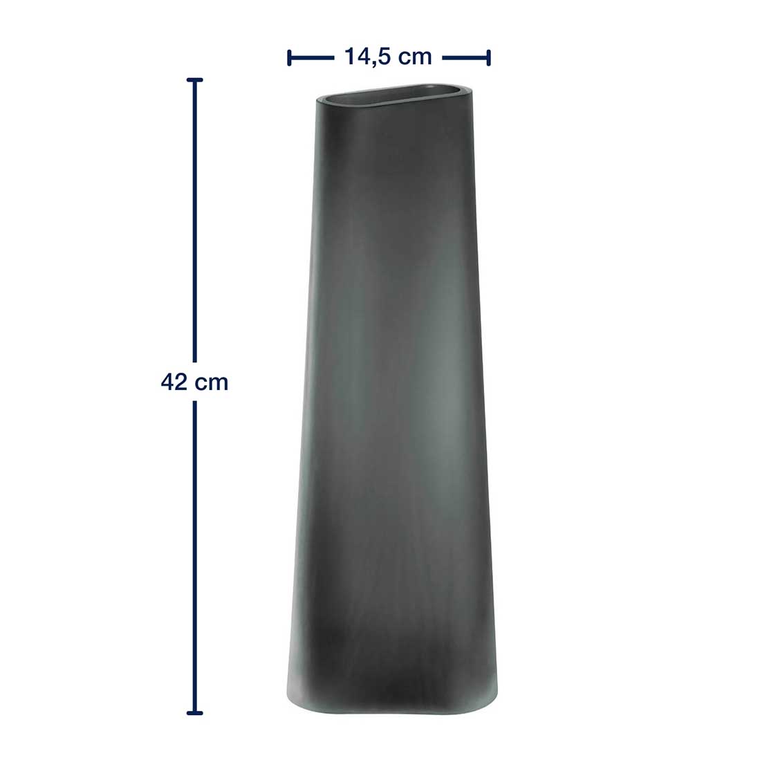 Vase TURNO 42 cm grau satiniert
