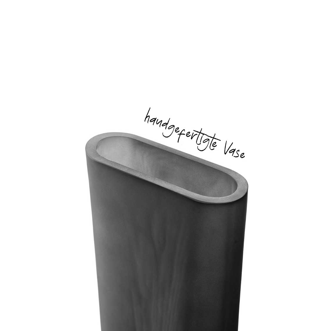 Vase TURNO 42 cm grau satiniert