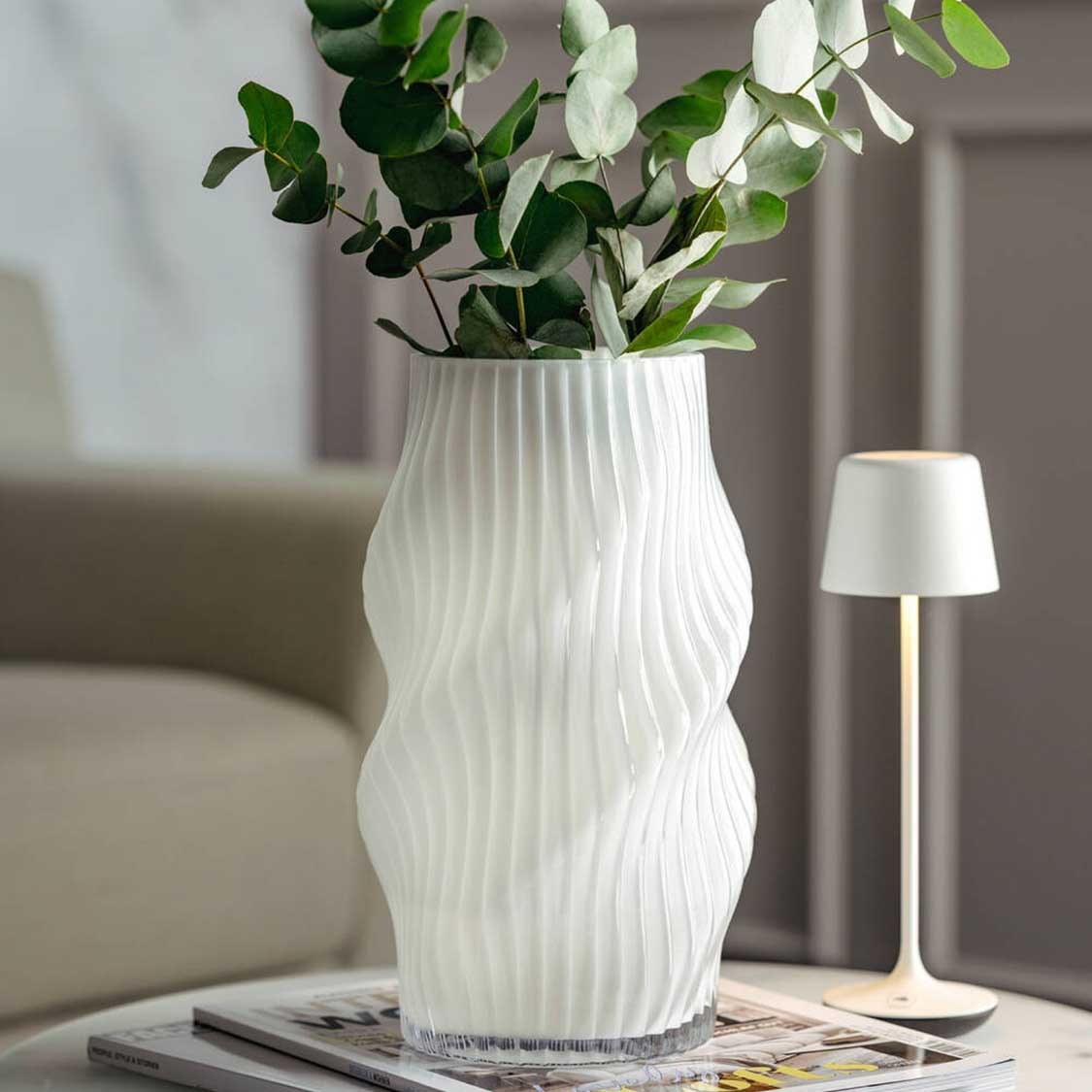 Vase VERDI 30 cm weiß