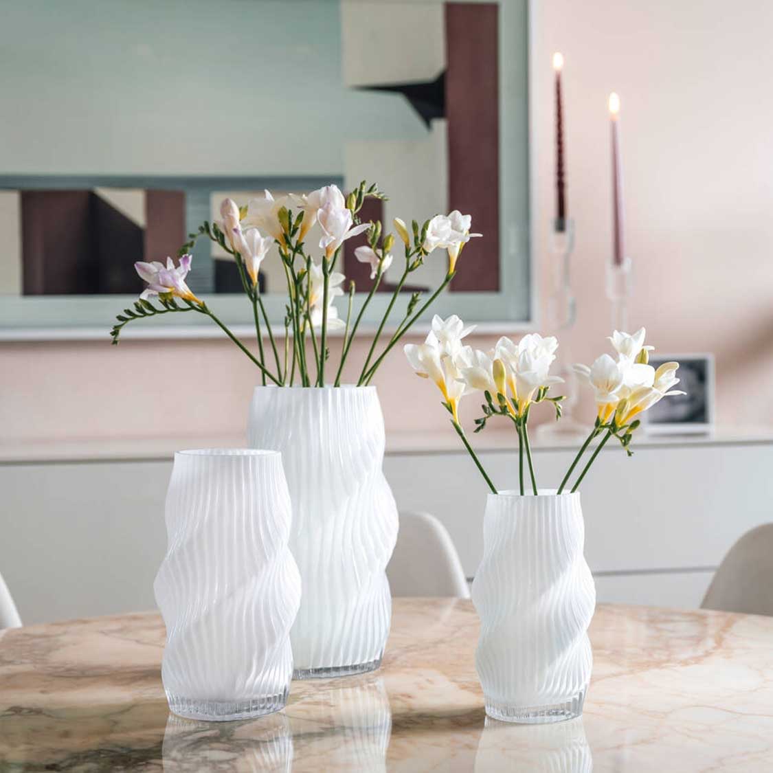 Vase VERDI 30 cm weiß