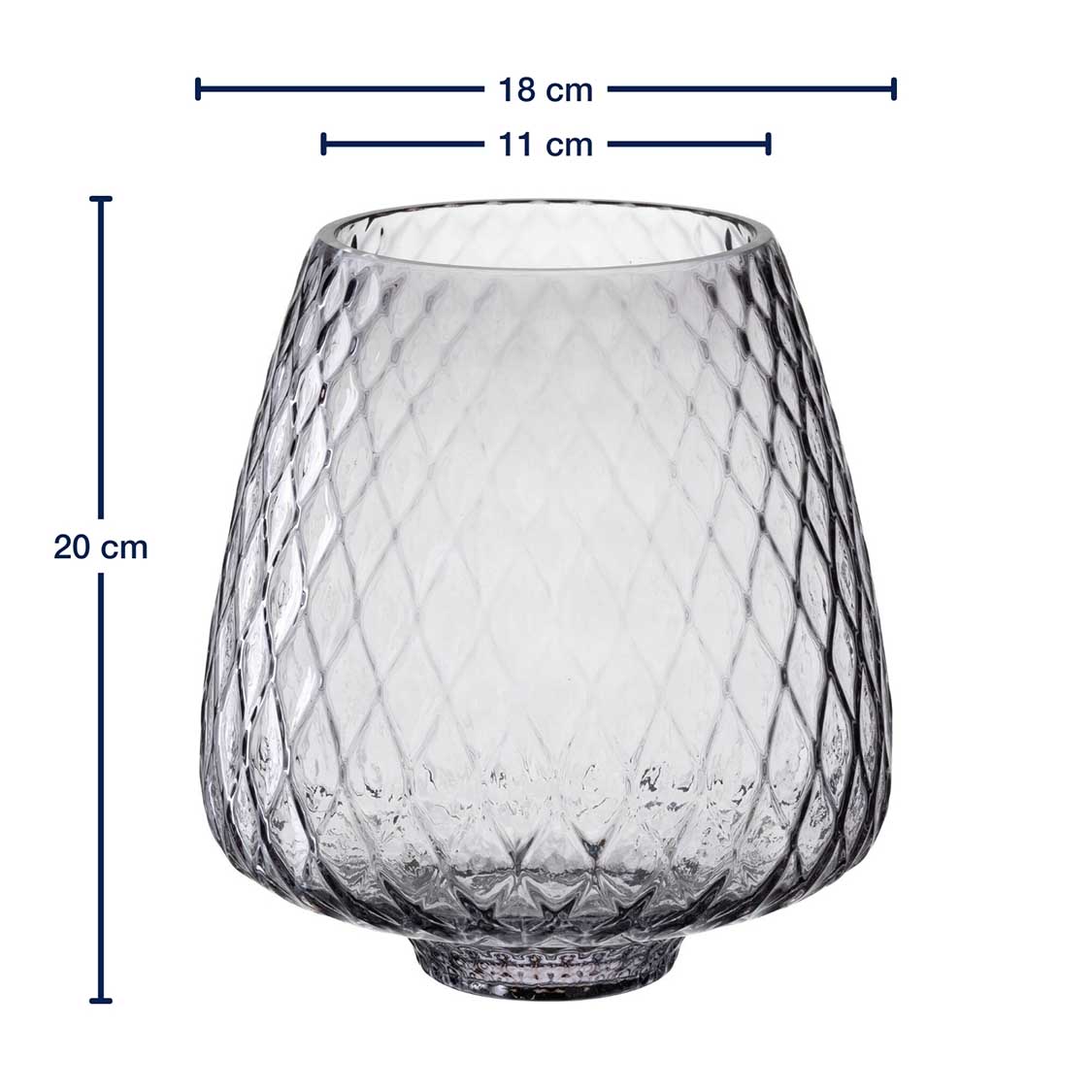 Windlicht GIULIA 20 cm grau