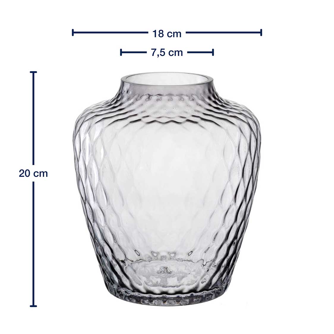 Vase GIULIA 20 cm grau
